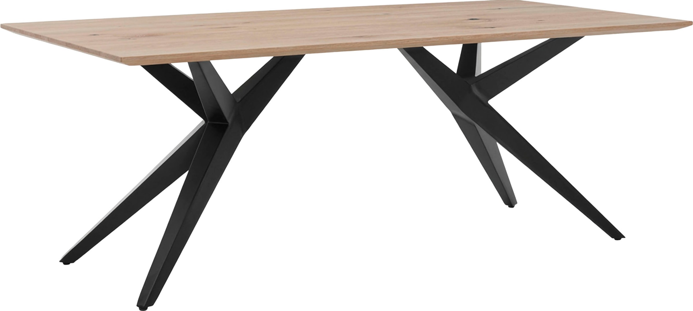 Esstisch MUSTERRING, B:220cm H:76cm T:100cm, braun, Tische, "Tario", 3 Größen 180 bis 220 cm, Eiche bianco massiv, Schweizer Kante