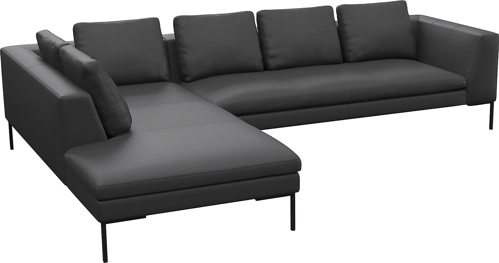 FLEXLUX Ecksofa »Loano, superbequemer Sitzkomfort durch Kaltschaum im Sitz, L-Form«, modernes Sofa, frei im Raum stellbar, lose Kissen, hoher Fuß