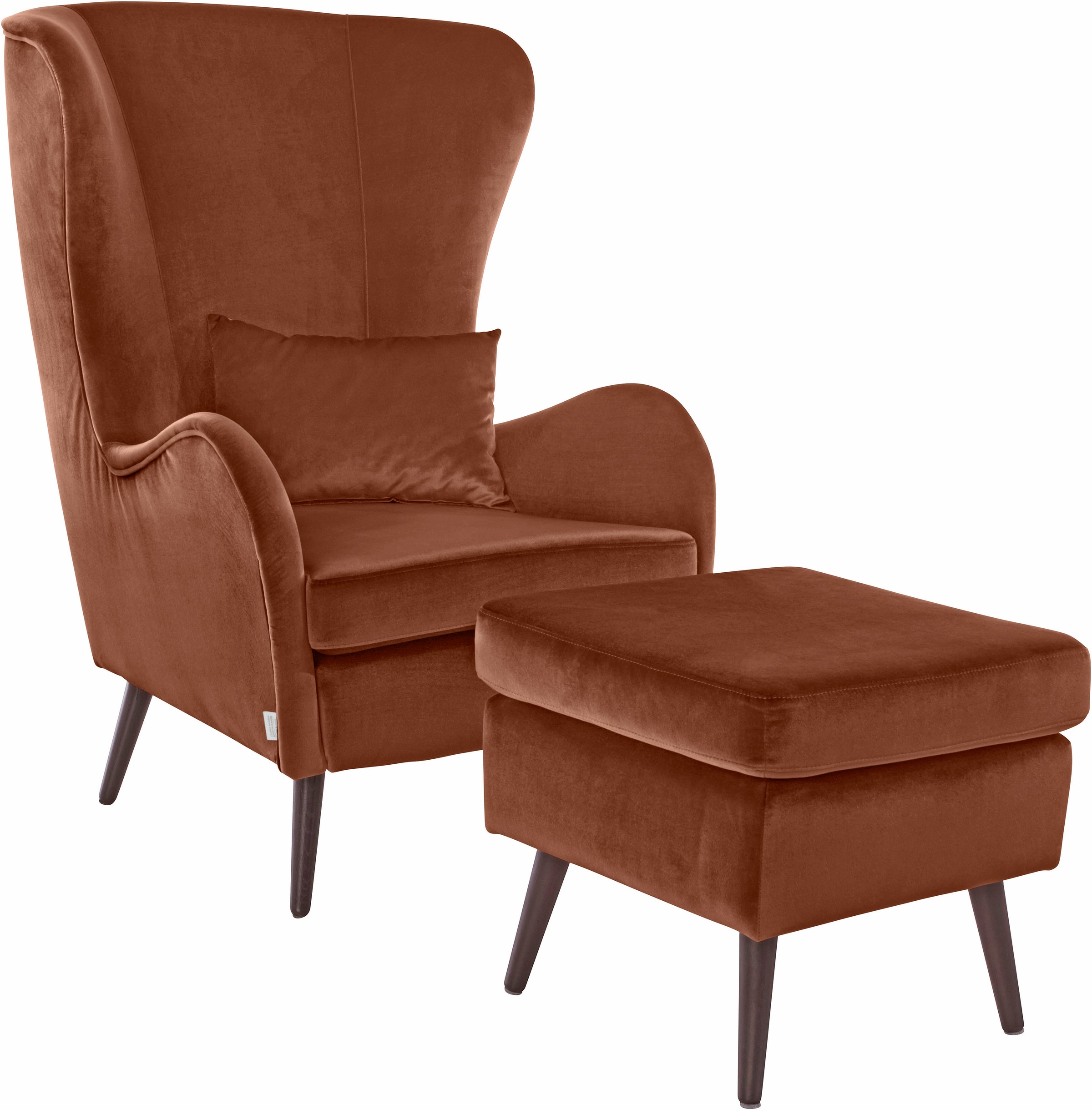 Thumbnail - Home affaire Sessel "Sallito, TV-Sessel, Ohrensessel mit" Hocker, in vielen Bezugsqualitäten, auch in Samtcord