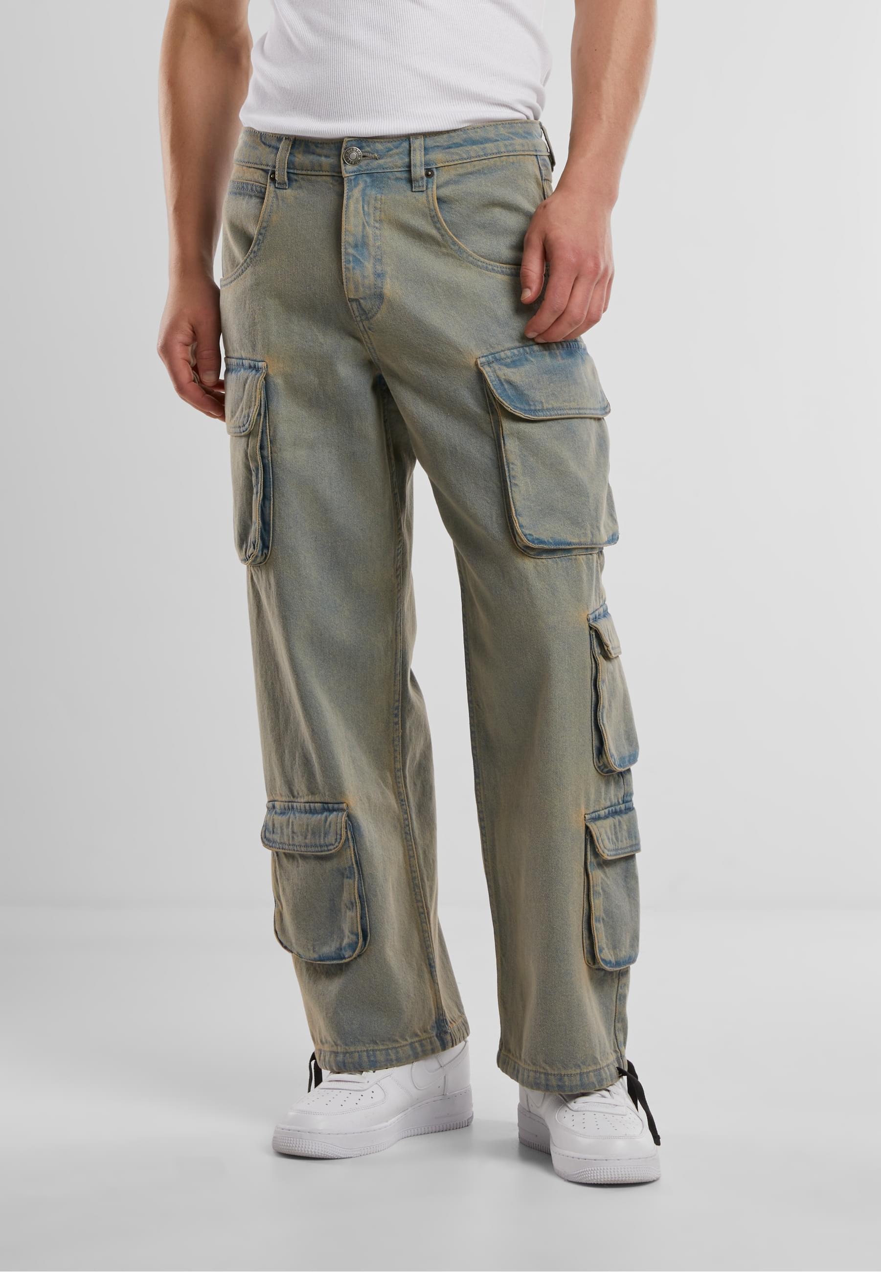 URBAN CLASSICS Cargohose »Urban Classics Multi Pocket Denim Cargo«, (1 tlg.)