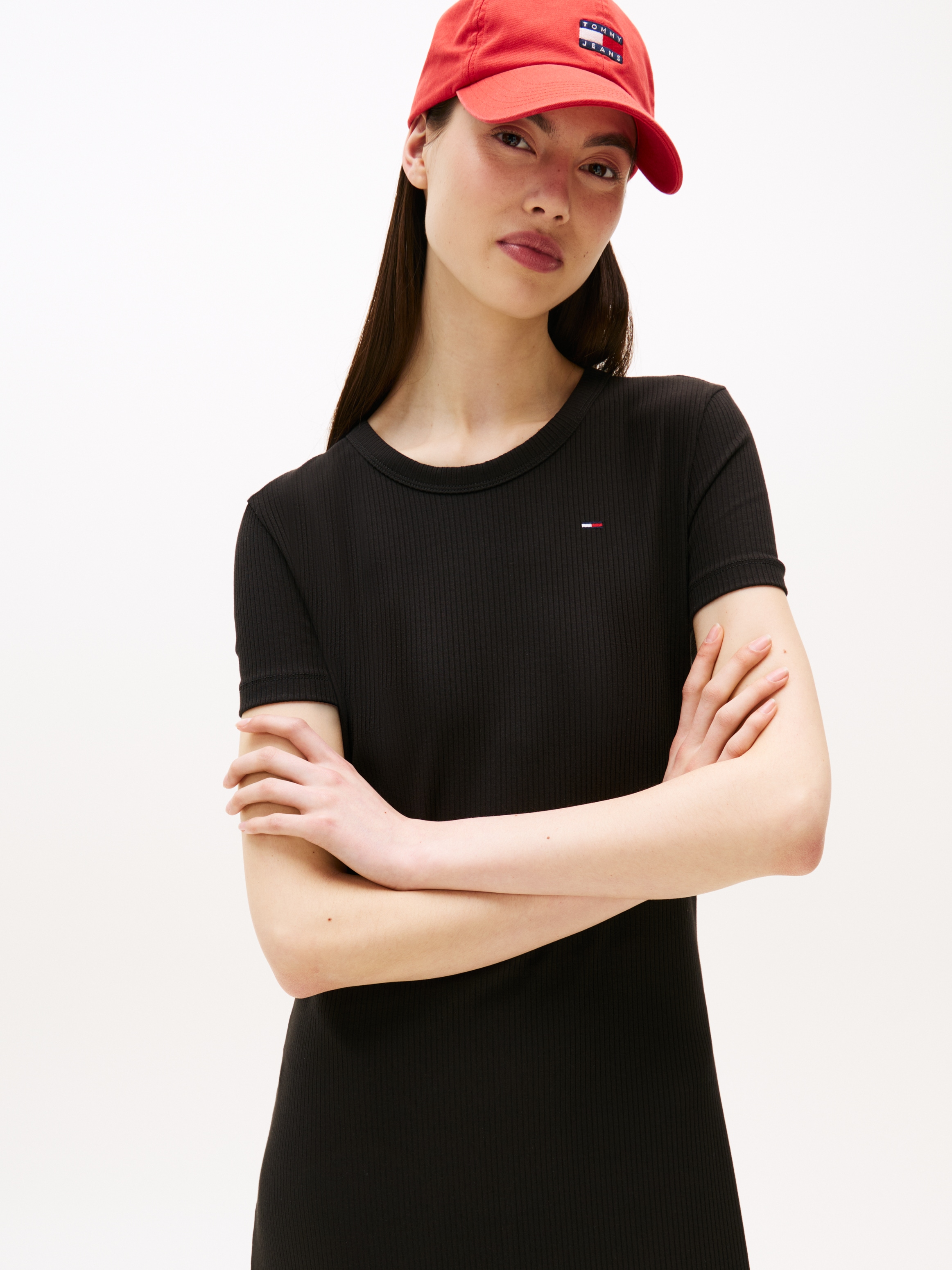Tommy Jeans Jerseykleid "TJW RIB BODYCON MIDI DRESS", mit gerippter Struktu günstig online kaufen