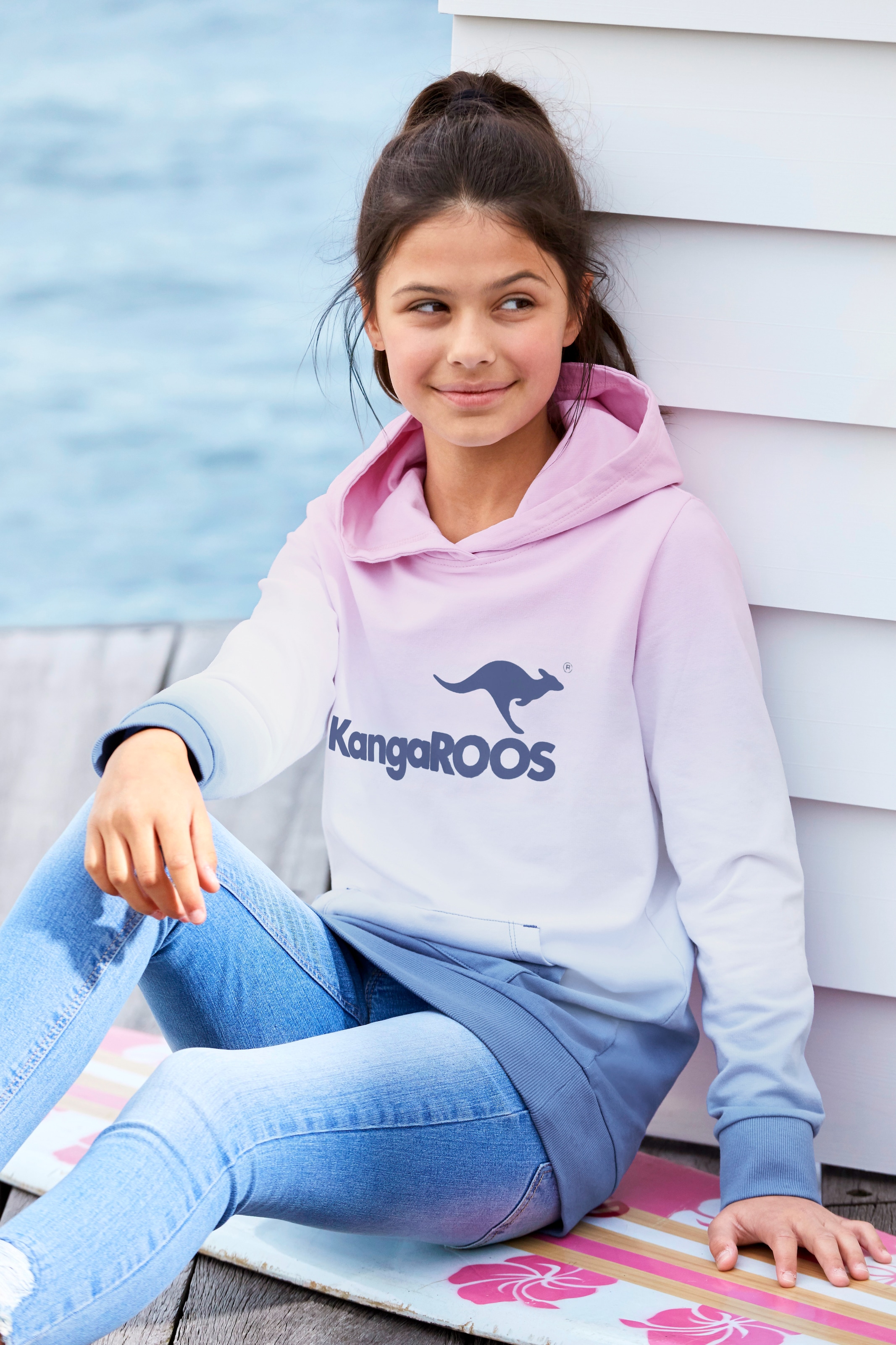 Kapuzensweatshirt, kaufen modischen BAUR Farbverlauf KangaROOS | im