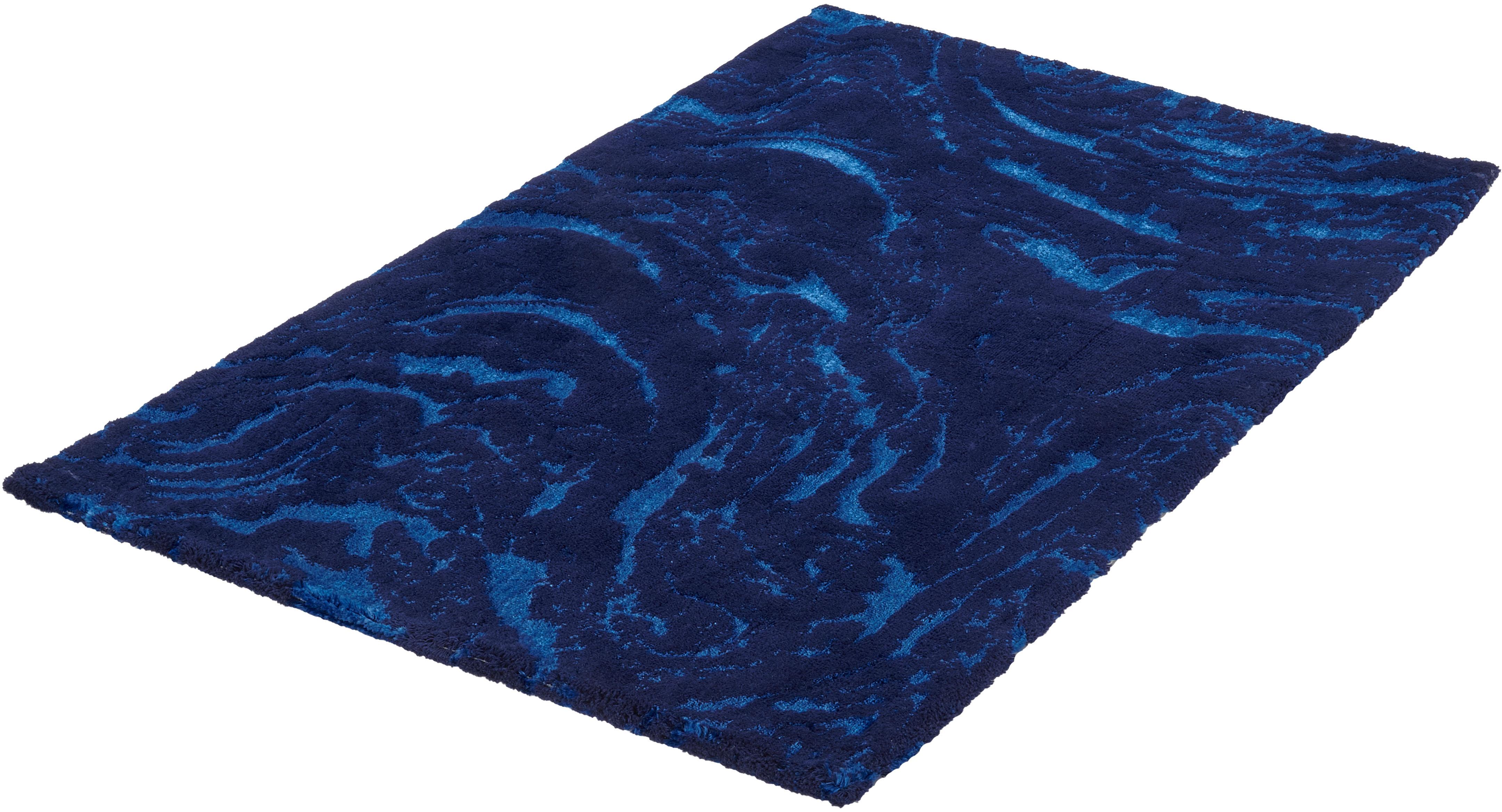 Kleine Wolke Badematte "Everglades, Badvorleger, Badezimmer Teppich" Höhe 10 mm rutschhemmend beschichtet fußbodenheizungsgeeignet Badteppich, modernes Design, Hoch-Tief Effekt, aus Baumwolle & Viskose
