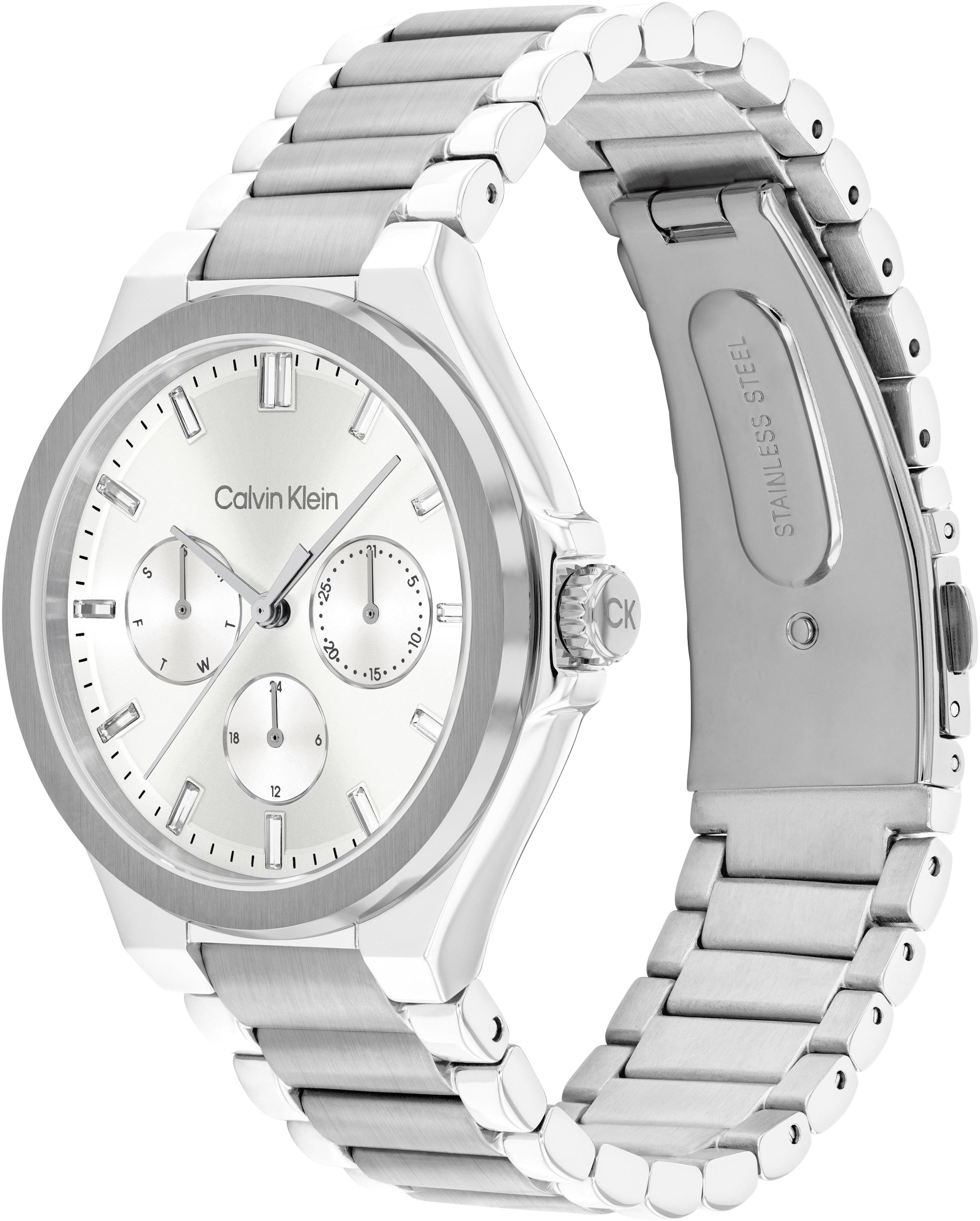 Calvin Klein Multifunktionsuhr »VIBRANCY«, Armbanduhr, Quarzuhr, Damenuhr, Tag, Wochentag, Edelstahlarmband