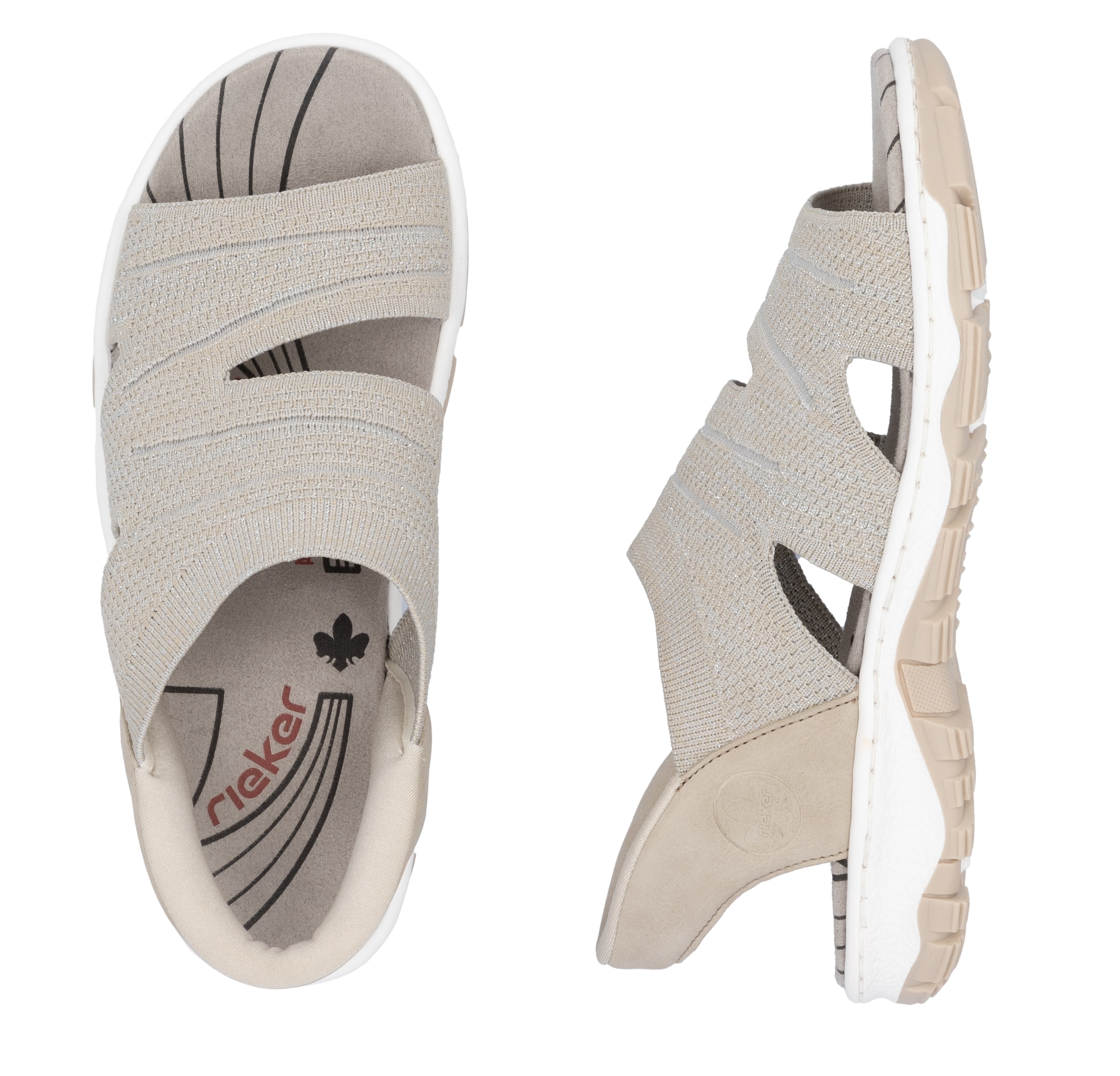 Rieker Sandale, Trekkingsandale, Outdoorsandale, Sommerschuh mit Elastik-Einschlupf