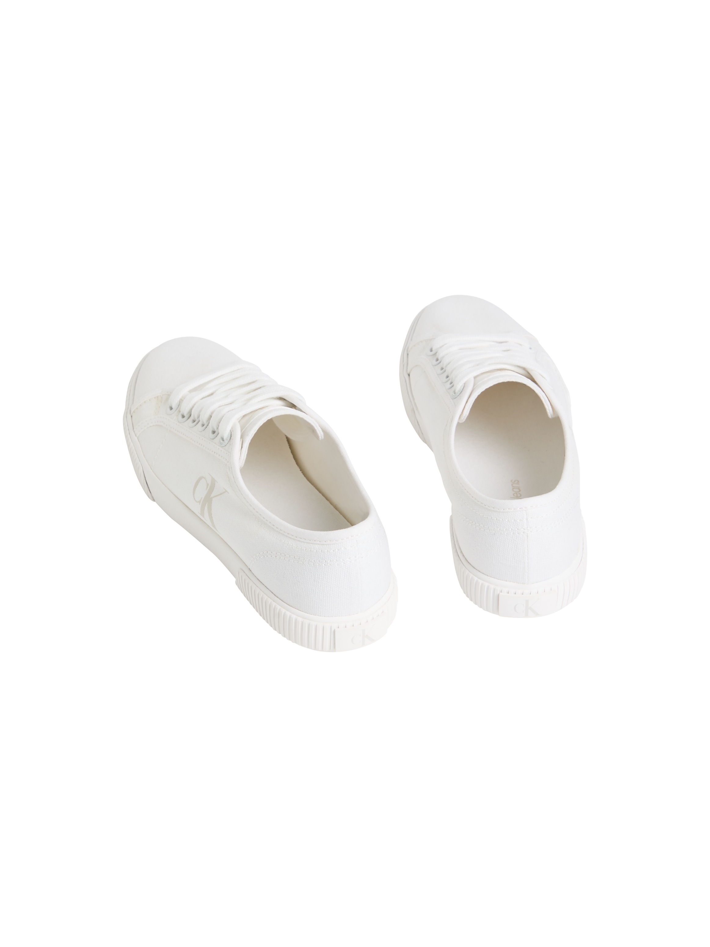 Sneaker CALVIN KLEIN JEANS "ESS VULC LOW CV MG WN", Damen, Gr. 37, weiß, Textil, unifarben, Schuhe Sneaker, Halbschuh, Freizeitschuh, Schnürschuh in Retro-Optik 3