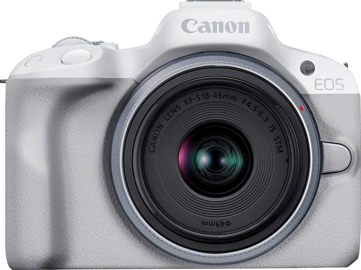 Canon Systemkamera »EOS R50 + F4.5-6.3 IS RF-S F4.5-6.3 IS 18-45mm 18-45mm | STM, STM BAUR 24,2 RF-S Kit«, Bluetooth-WLAN MP