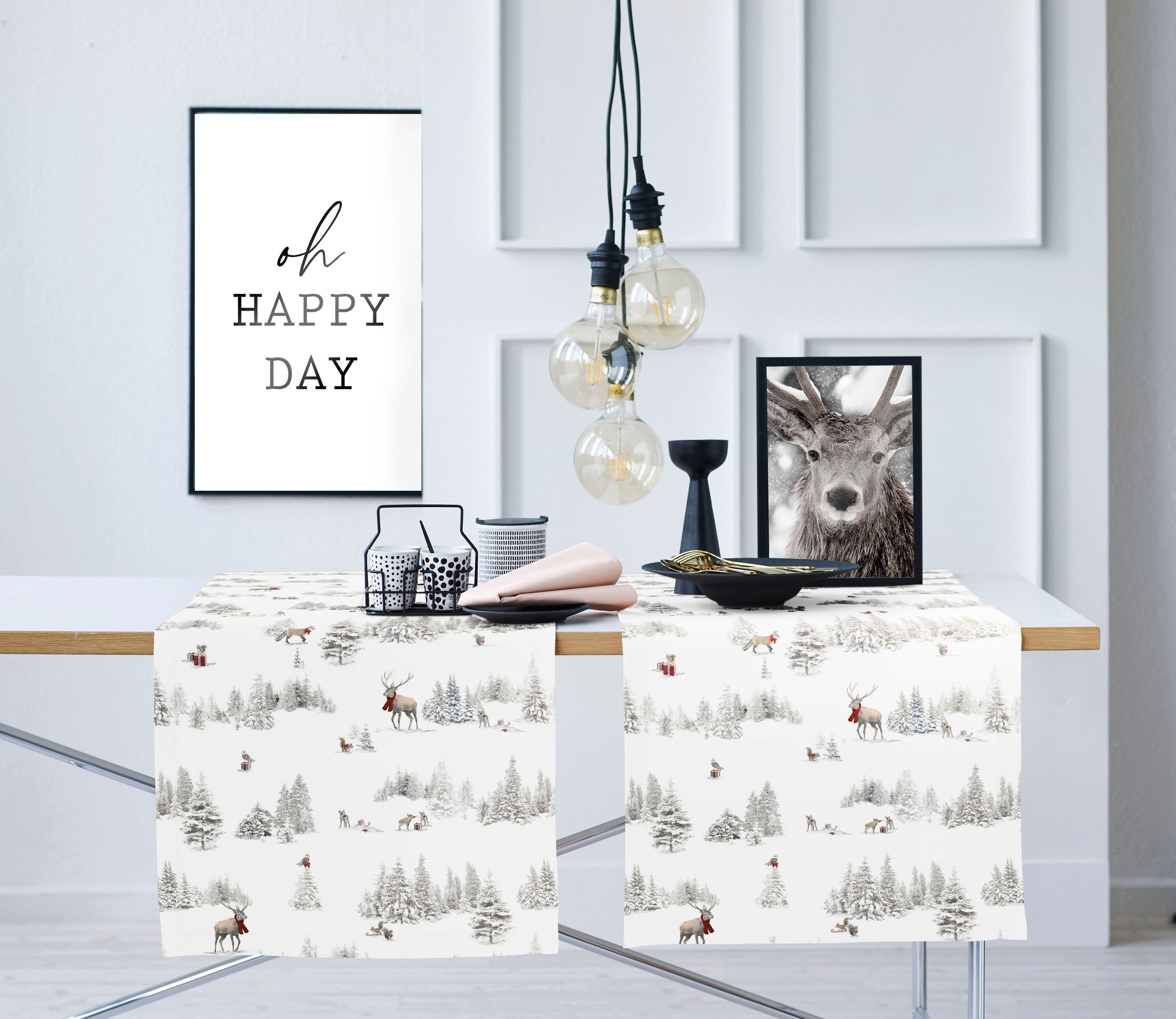 APELT Tischläufer "6201 WINTERWELT, Weihnachtsdeko, Weihnachten" Digitaldru günstig online kaufen