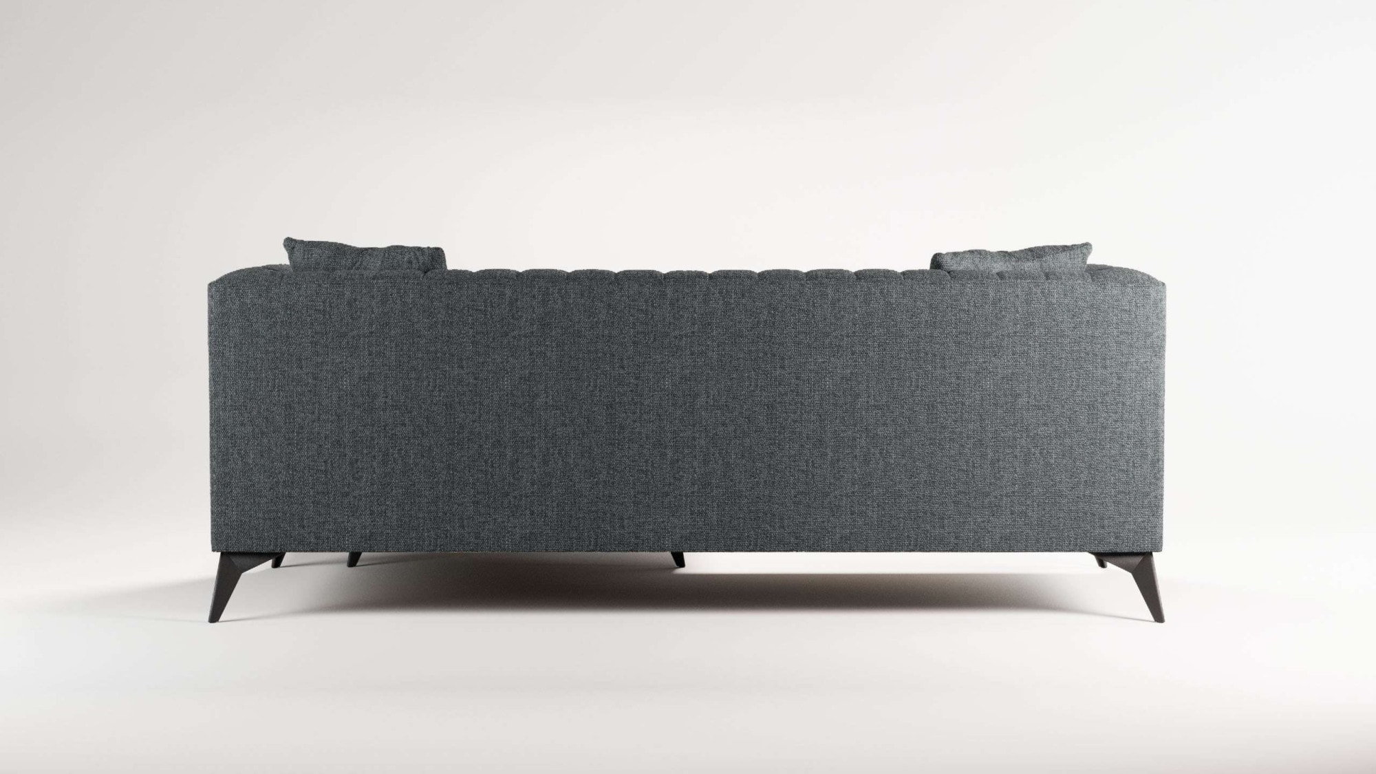 Places of Style Ecksofa »MATTHEW L-Form ideal für kleine Räume, Maße B/T/H: 201/162/74 cm«, elegantes Designsofa, feine Steppung im Rücken, incl. Zierkissen