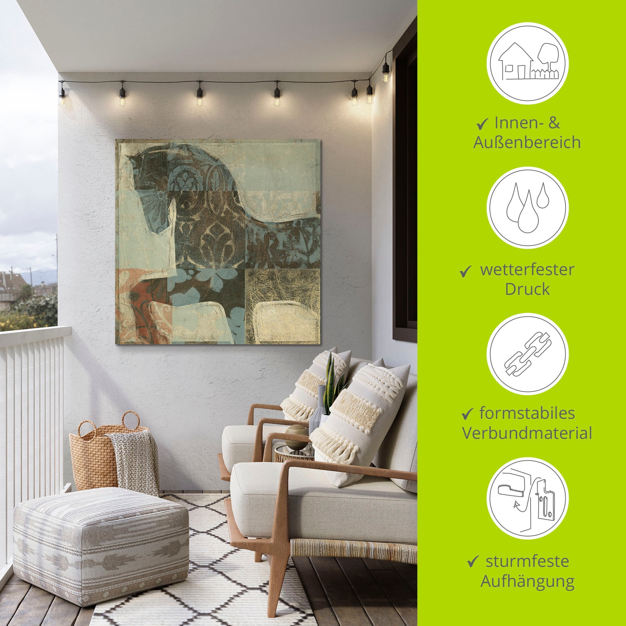 Artland Wandbild »Gemustertes Pferd I«, Haustiere, (1 St.), als Alubild, Outdoorbild, Leinwandbild, Poster in verschied. Größen
