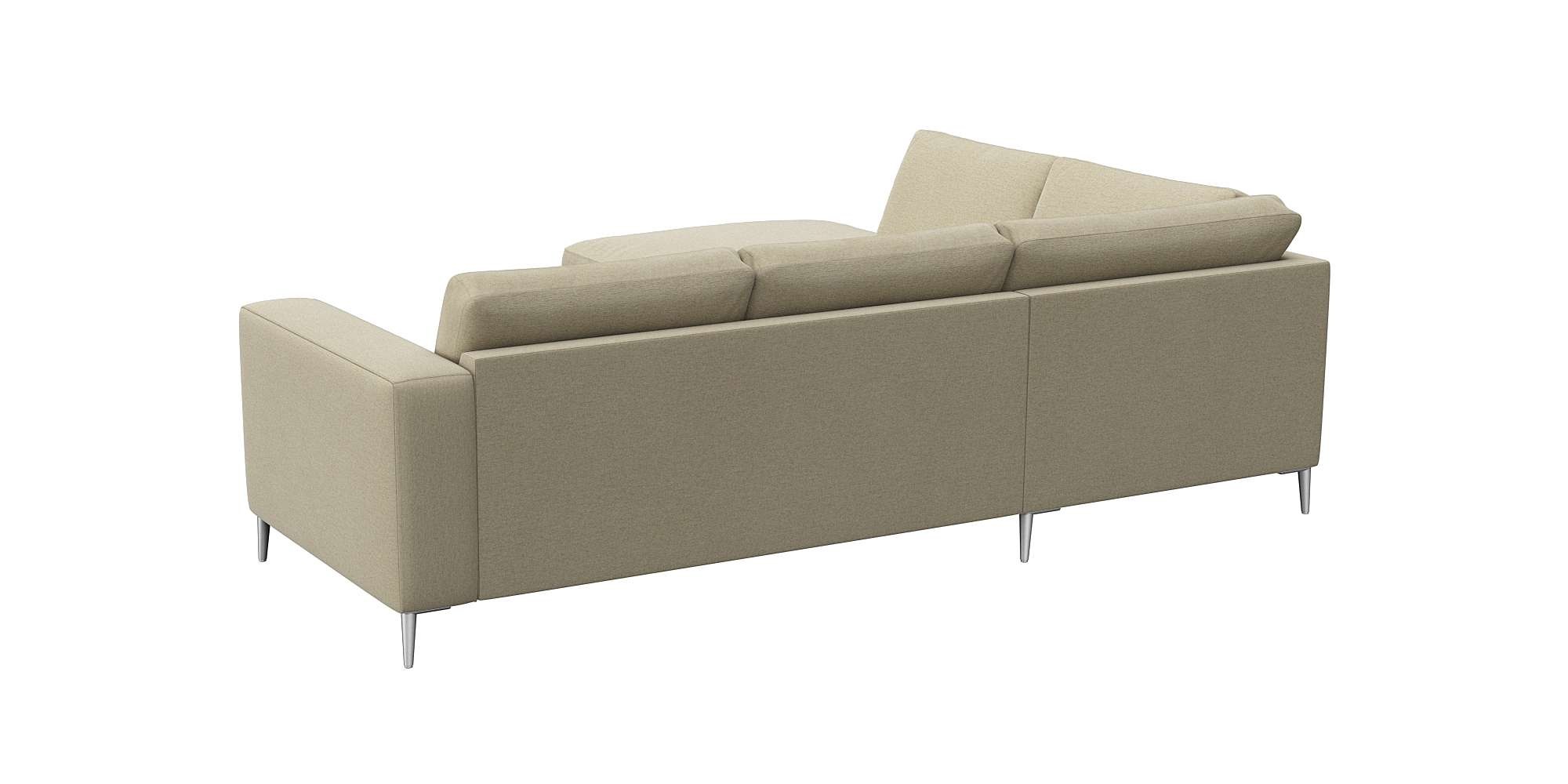 FLEXLUX Ecksofa »Fiore, L-Form«, breite Armlehnen, Füße alufarben, B/T 241/225 cm, Kaltschaum im Sitz