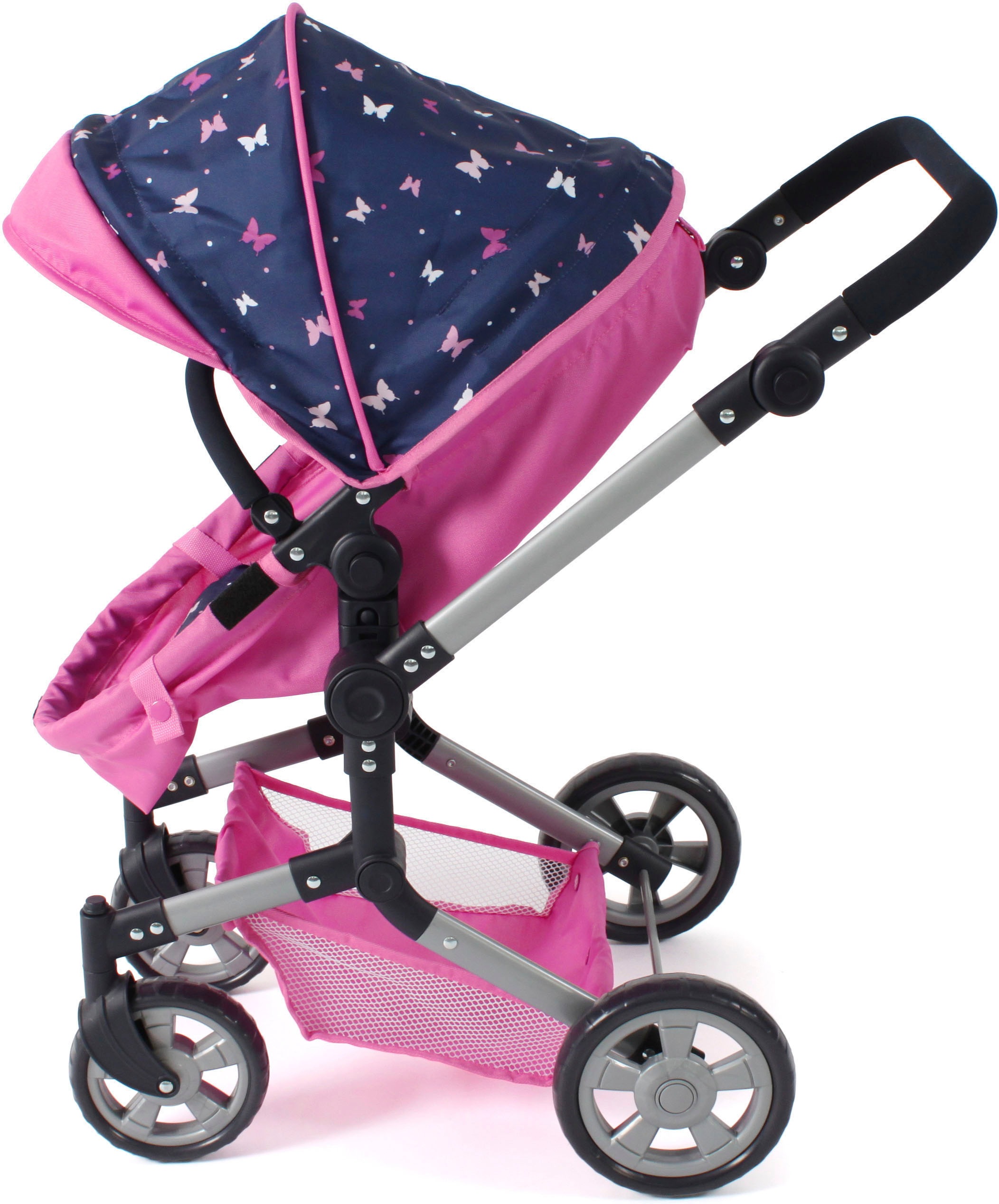 CHIC2000 Kombi-Puppenwagen »Linus, Butterfly, rosa«, (Set)