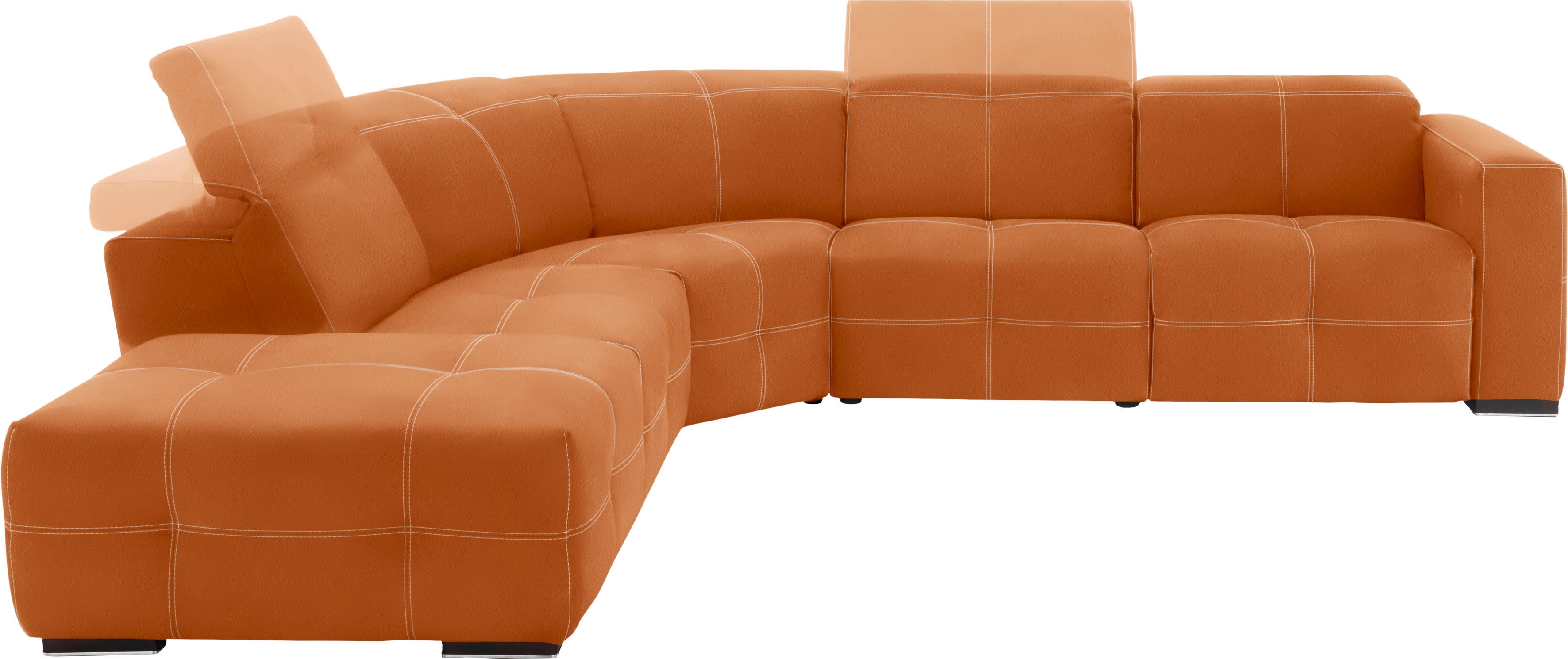 Egoitaliano Ecksofa "Sauvanne, Designsofa der Extraklasse, elegant und bequem, L-Form" wahlweise mit elektrischer Relaxfunktion, Kopfteilverstellung