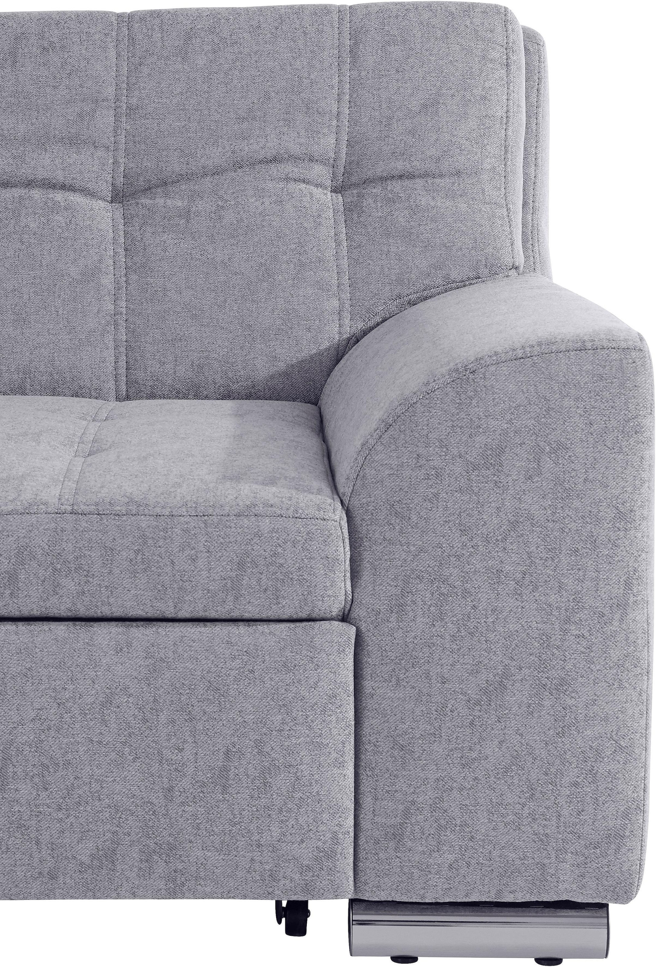 DOMO collection Ecksofa »Aversa, moderne Steppung im Sitz und Rücken, geschwungene Armlehnen,«, L-Form, wahlweise mit Bettfunktion