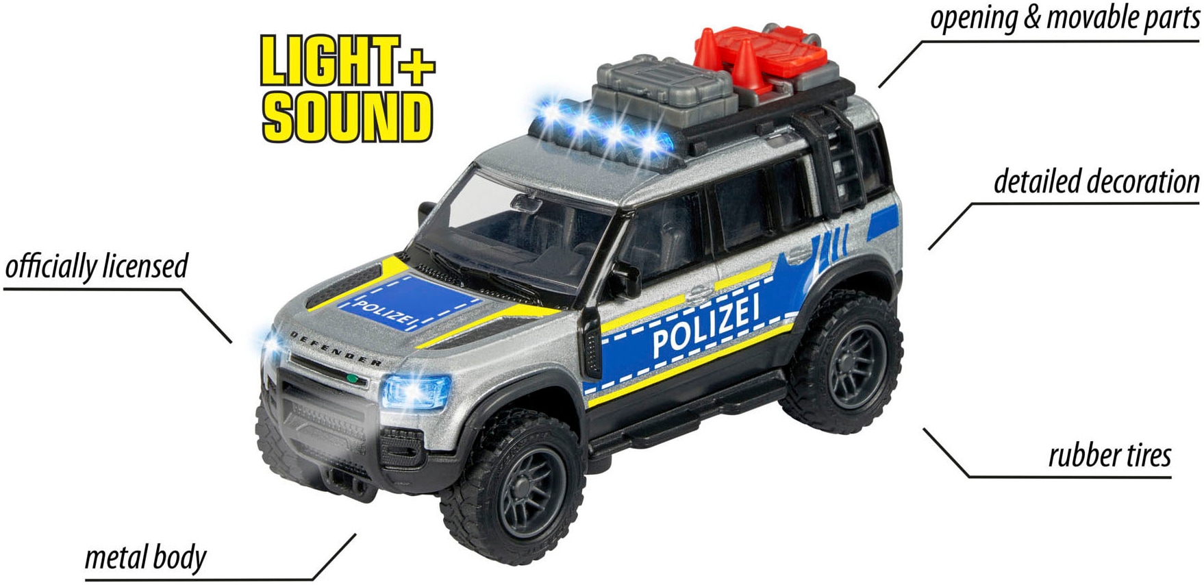 majORETTE Spielzeug-Polizei »Land Rover Police«, mit Licht und Sound