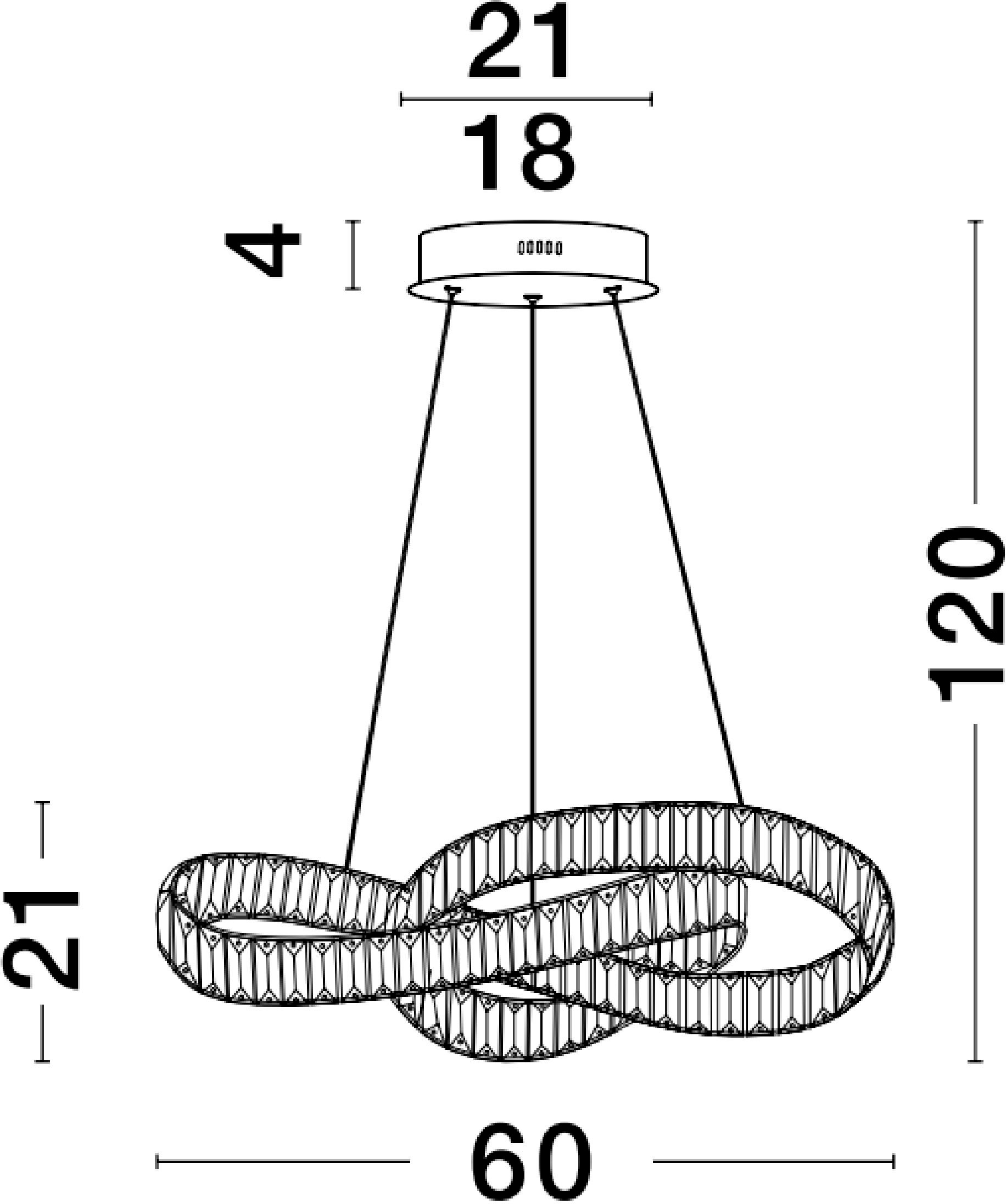 Nova Luce LED-Hängeleuchte »CONCETO« LED-Modul 1 Stk. Warmweiß