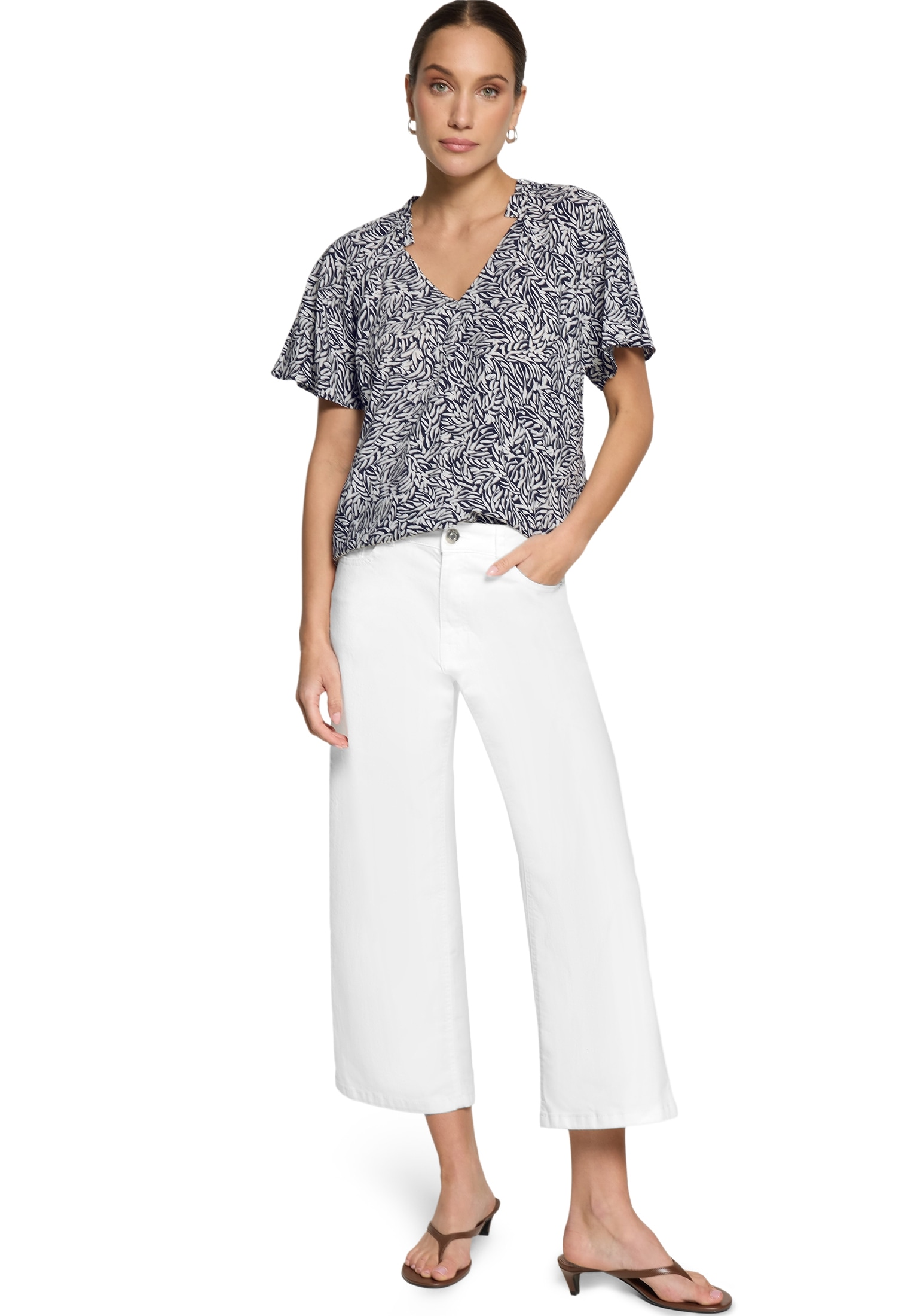 Zero Kurzarmbluse »Damen mit Print.«