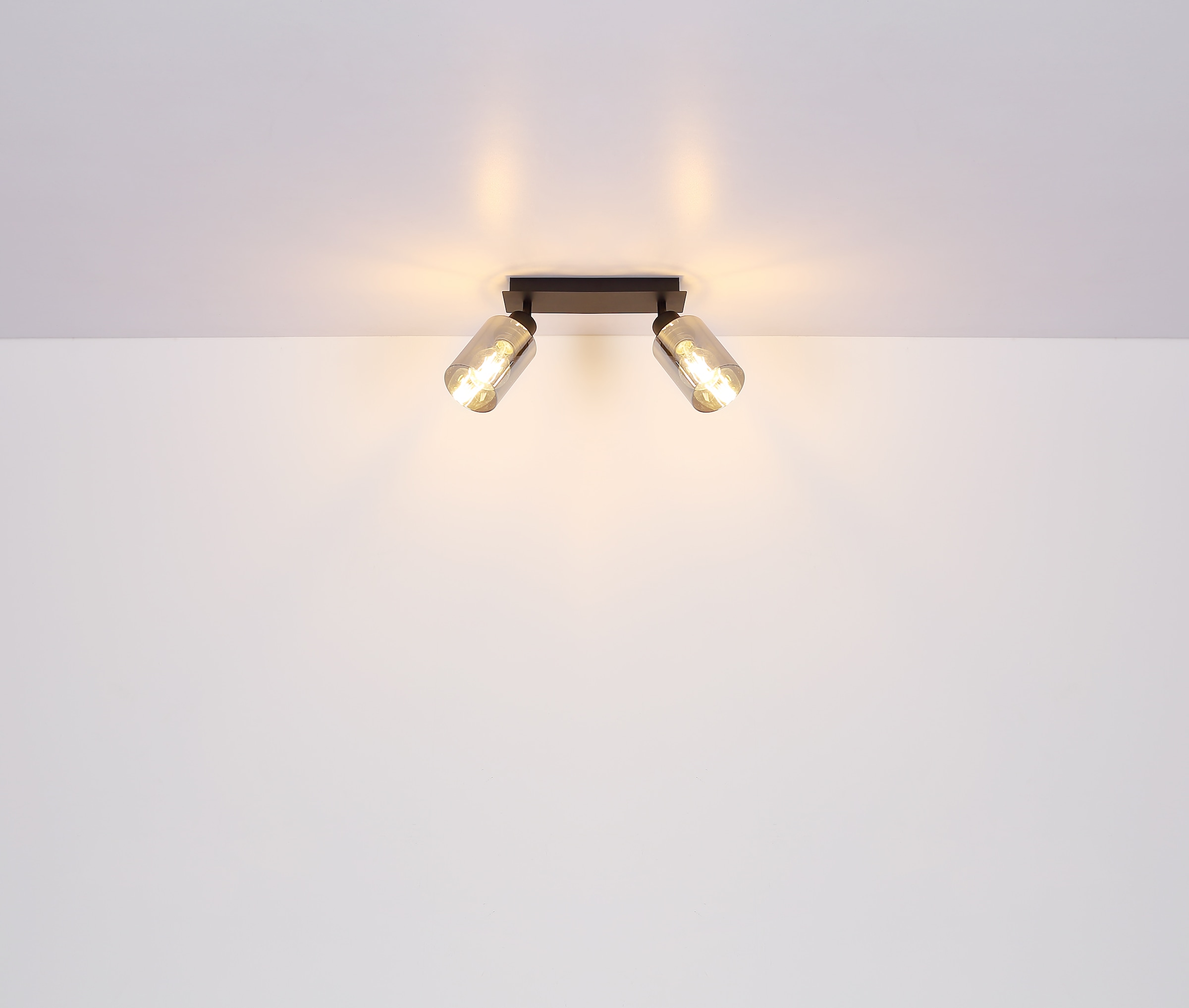 GLOBO LIGHTING Deckenstrahler »HADERA«, Leuchtmittel E27 | ohne Leuchtmittel, Strahler/Glas rauchfarben/Wohnzimmer/Flur/LxBxH: 270x90x215mm