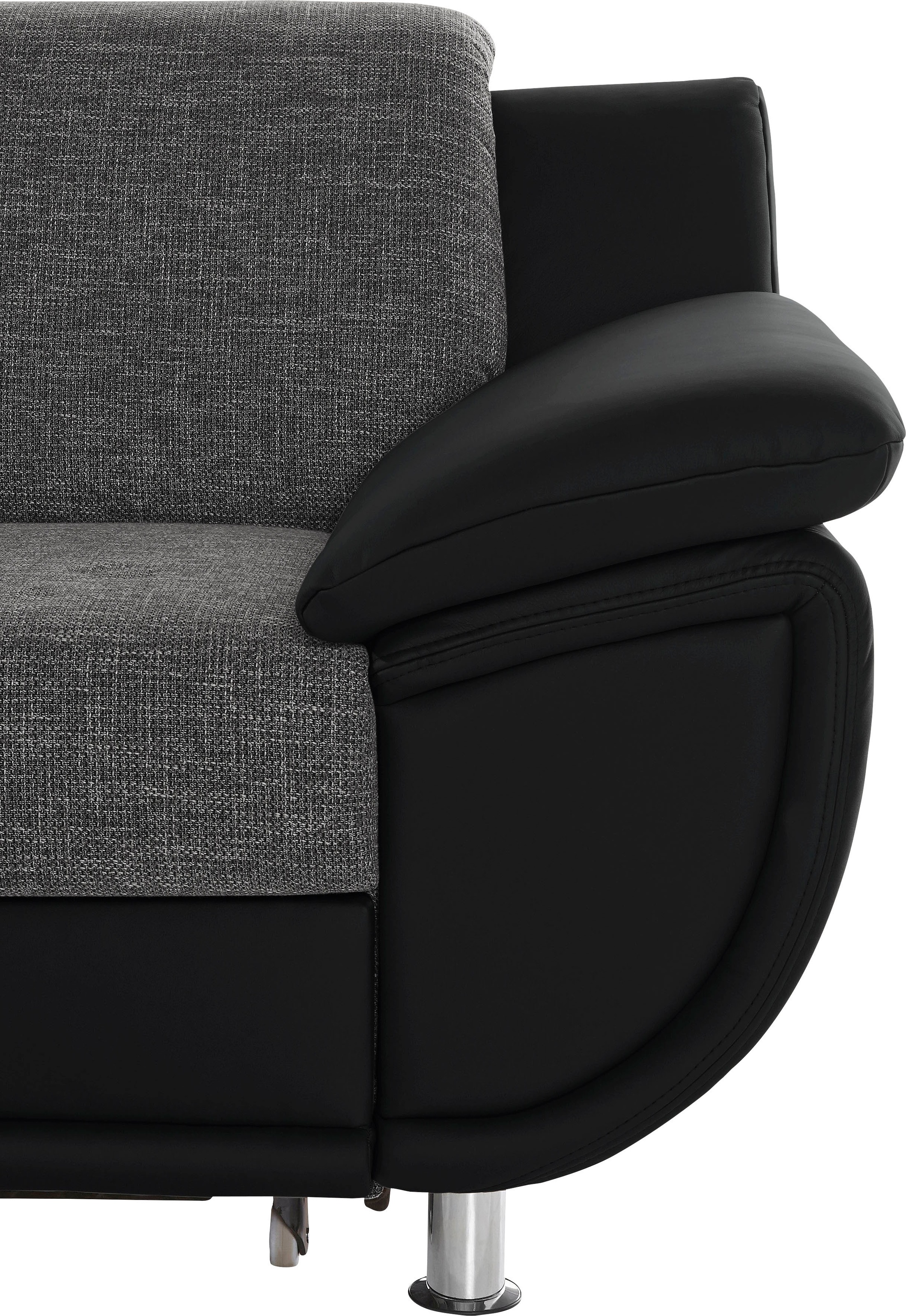 TRENDMANUFAKTUR Ecksofa »Rondo 3, zeitlos und modern, im Materialmix, L-Form«, wahlweise Federkern für hohen Sitzkomfort, wahlweise Bettfunktion