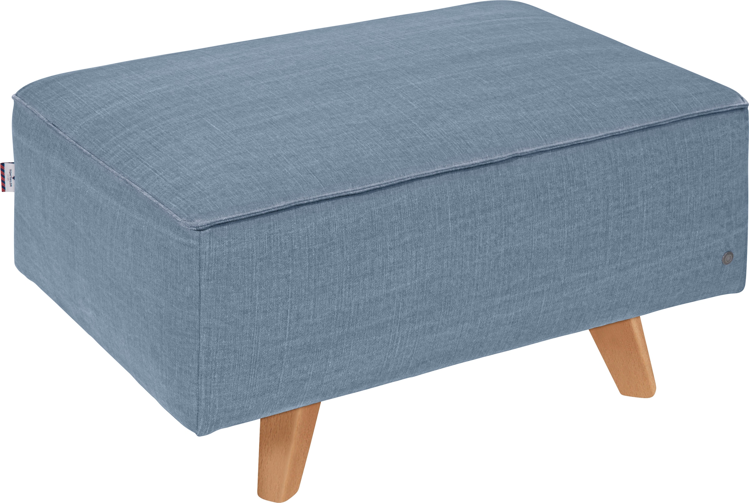 TOM TAILOR HOME Hocker "NORDIC CHIC", mit Kedernaht, Breite 85 cm, Füße Buche natur