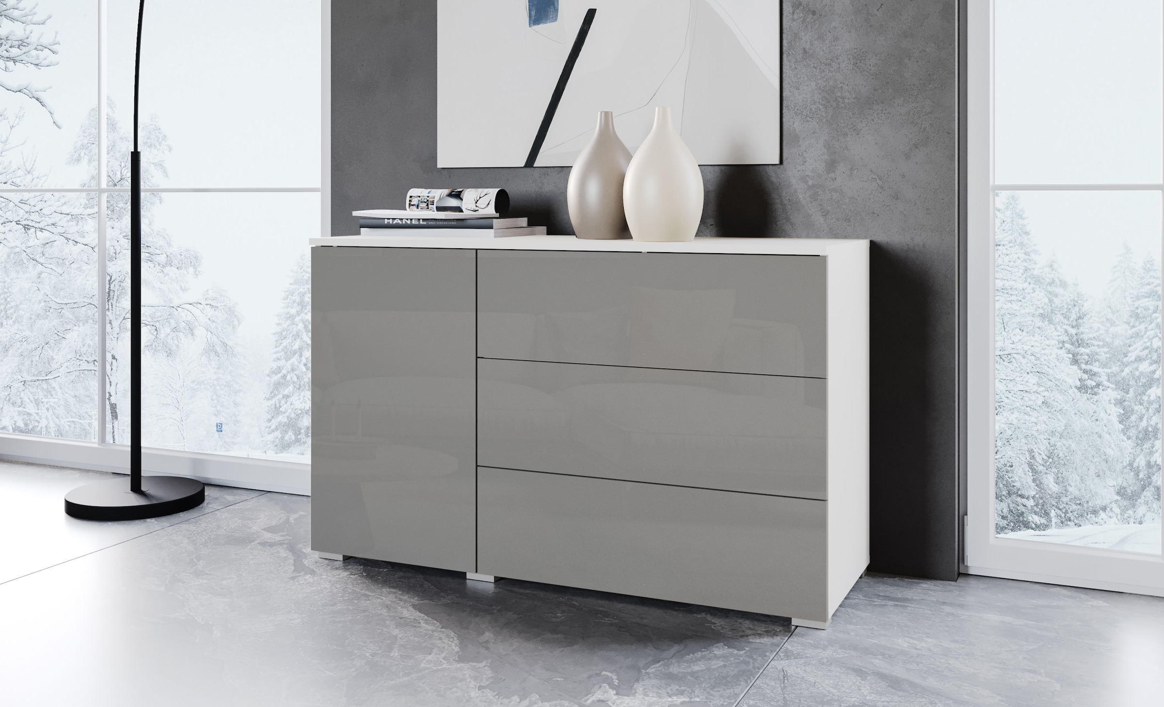 INOSIGN Sideboard "PARIS", (1 St.), Moderne 110cm breite grifflose Kommode, günstig online kaufen