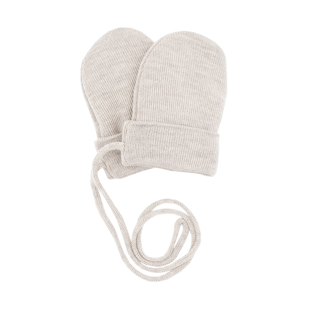 Fäustlinge MAXIMO, Mädchen, Gr. 1, weiß (weiß, meliert), Strick, Wolle, unifarben, Handschuhe Fäustlinge, mit Merinowolle, weich gefüttert, Halteband, basic, bequem