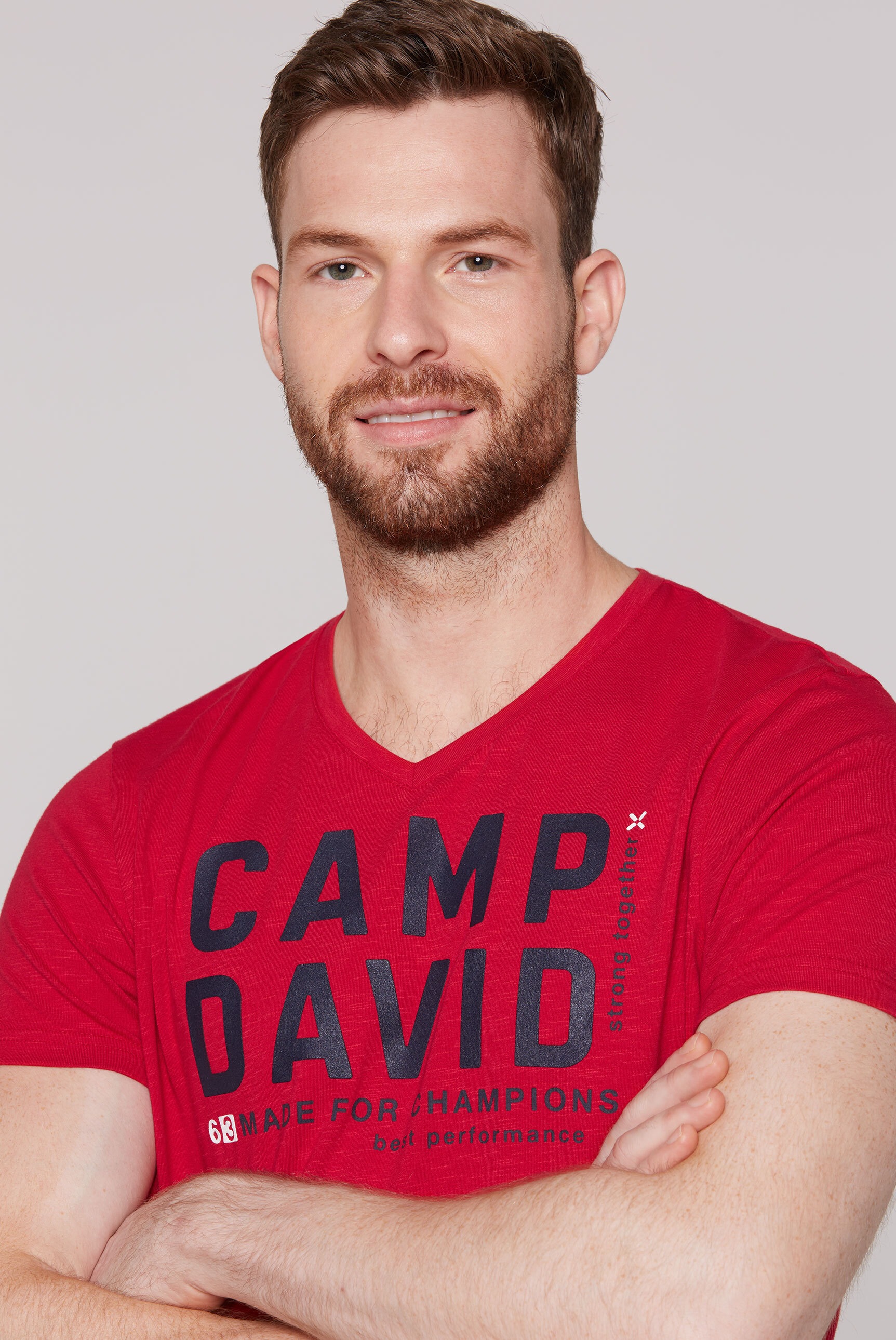 CAMP DAVID V-Shirt, mit maskulinem V-Ausschnitt