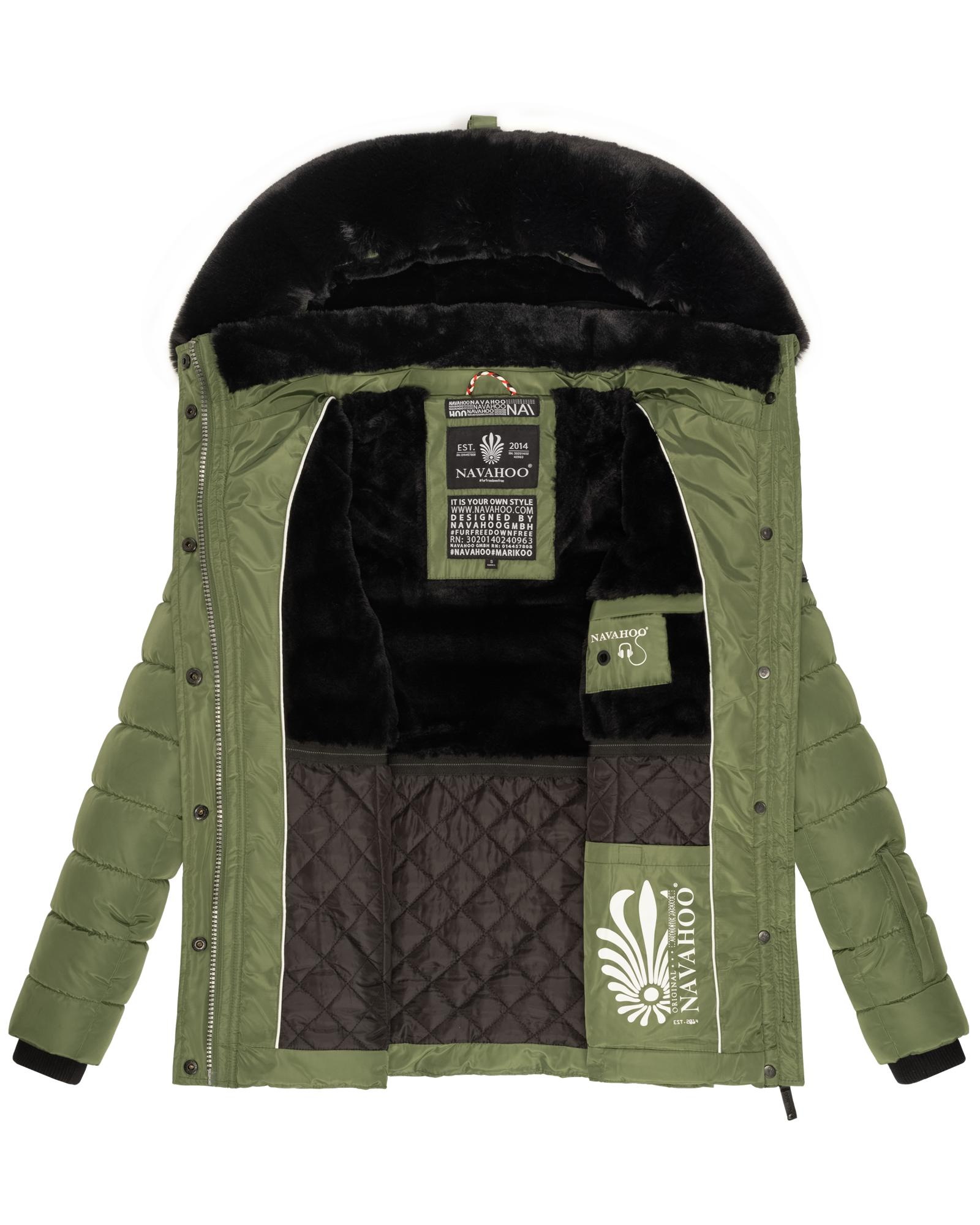 Navahoo Steppjacke »Milianaa«, mit Kapuze, Edle Winterjacke mit weicher Kunstfell-Kapuze