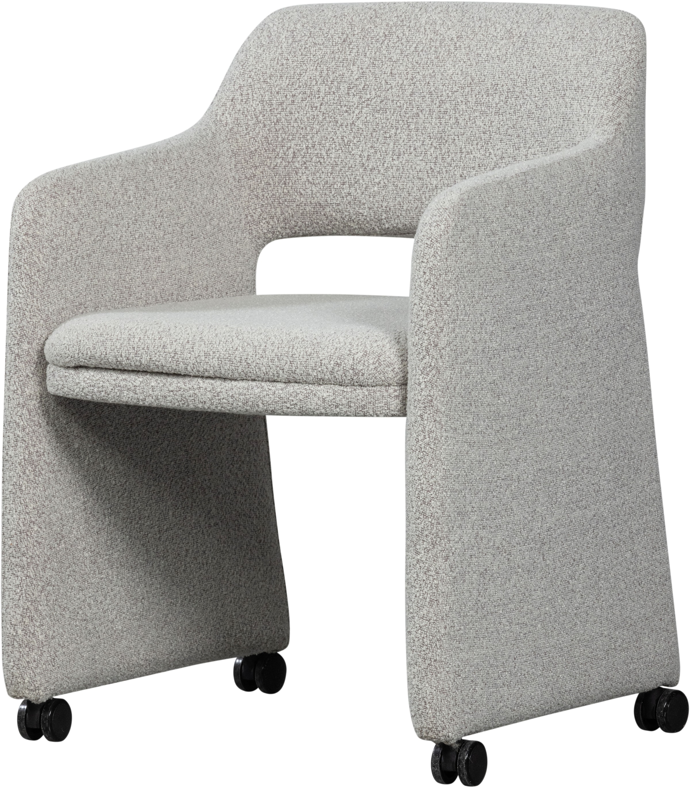 WOOOD Esszimmerstuhl "Lyric aus Bouclé-Mischgewebe mit Rollen H 79 x B 59 c günstig online kaufen