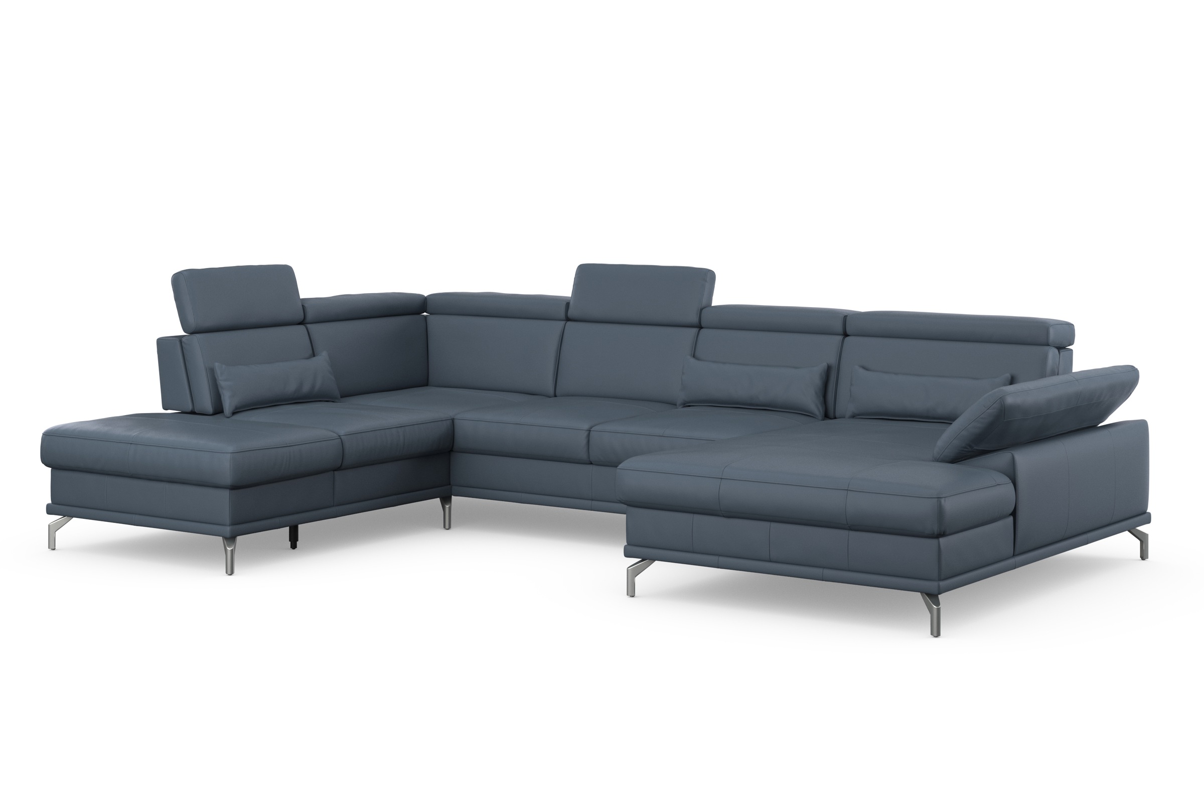 sit&more Wohnlandschaft »Cabrio U-Form, mit Sitztiefenverstellung, Arm- und Kopfteilverstellung«, 3 Nierenkissen, Federkern, optional Bettfunktion und Stauraum