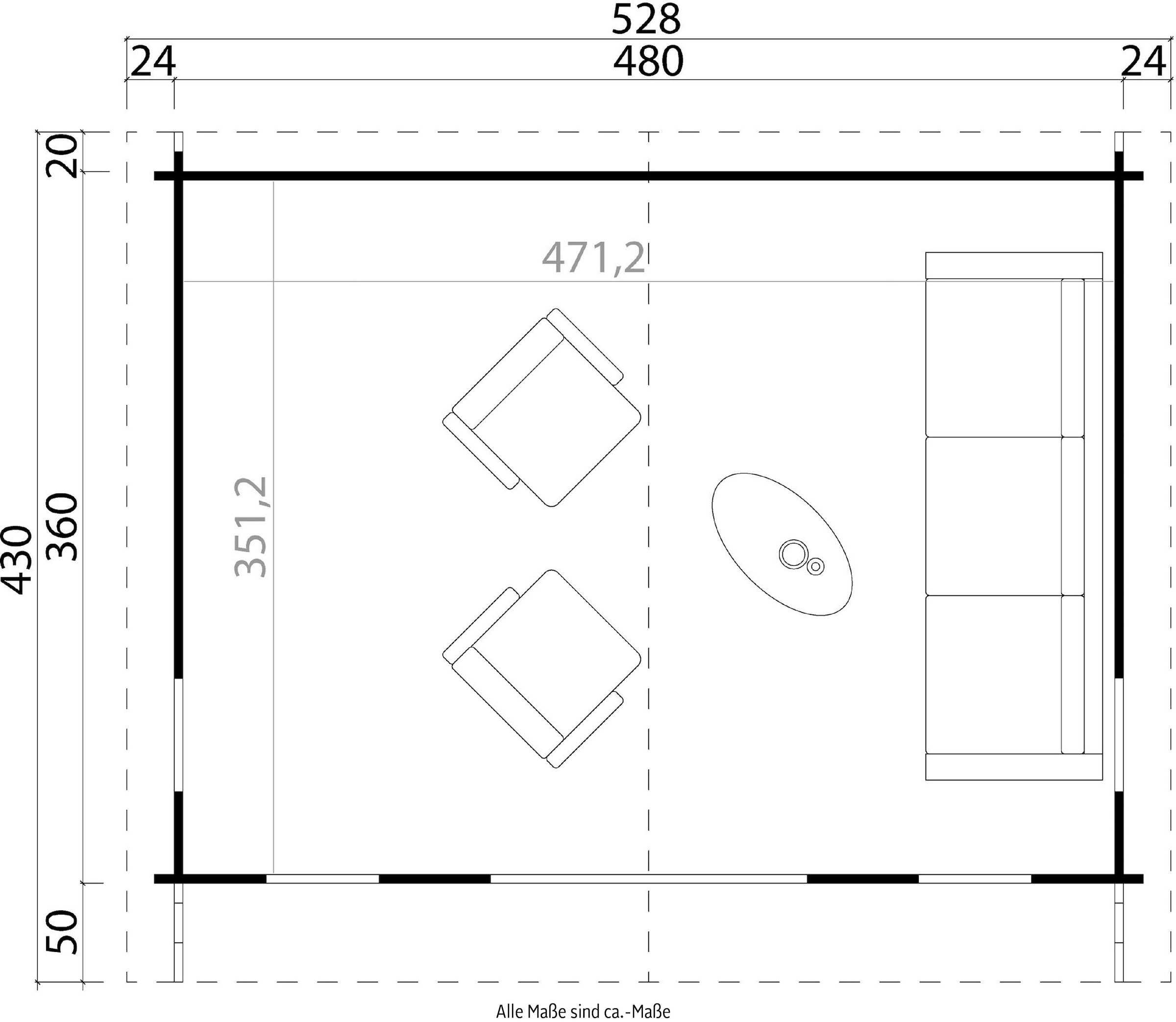LASITA MAJA Gartenhaus »ELGIN 44«, (Set, inkl. Fussbodenbretter zum verlegen)