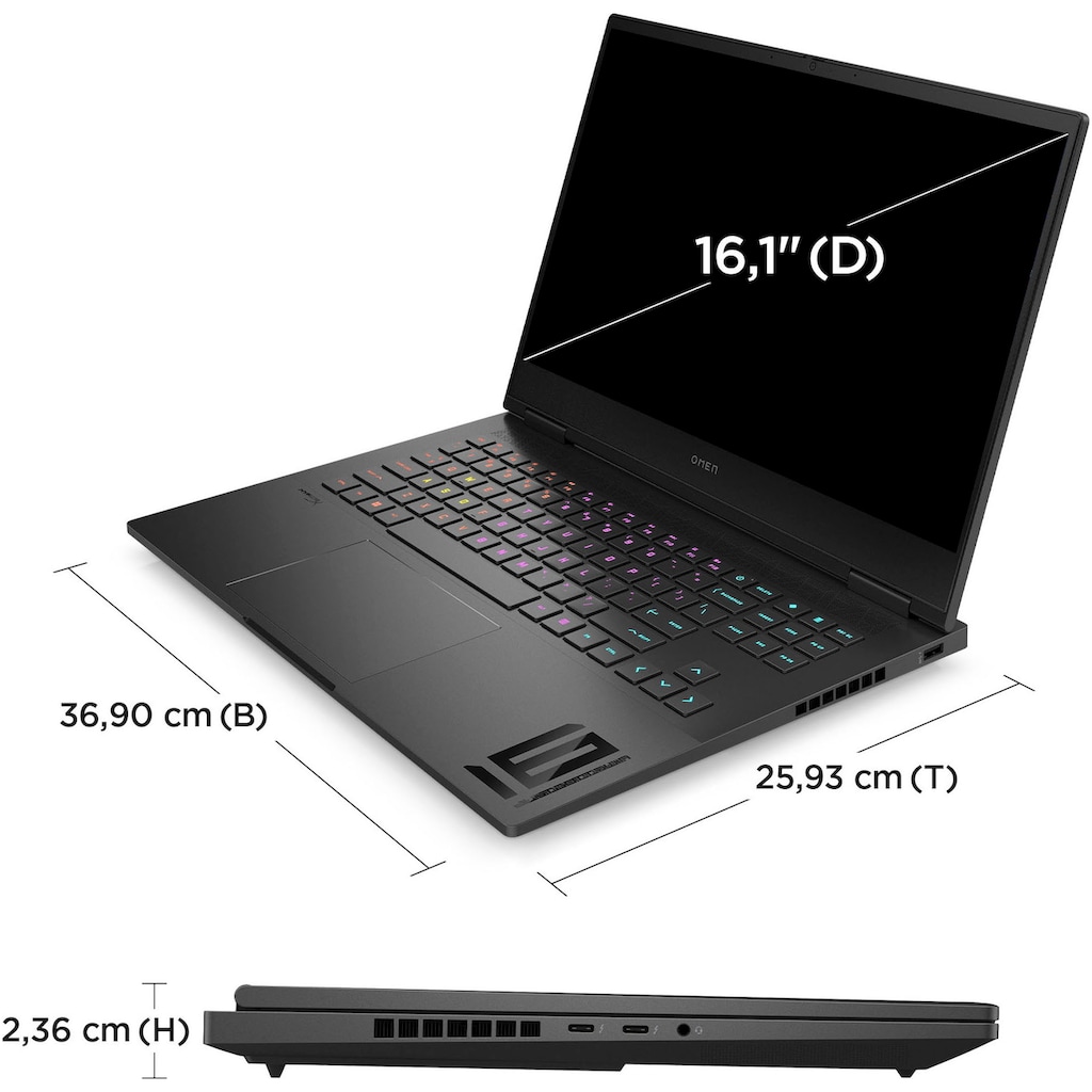HP Gaming-Notebook »16-wf1077ng«, 16,1 cm, / 40,9 Zoll, Intel, Core i7, GeForce® RTX 4070, 1000 GB SSD