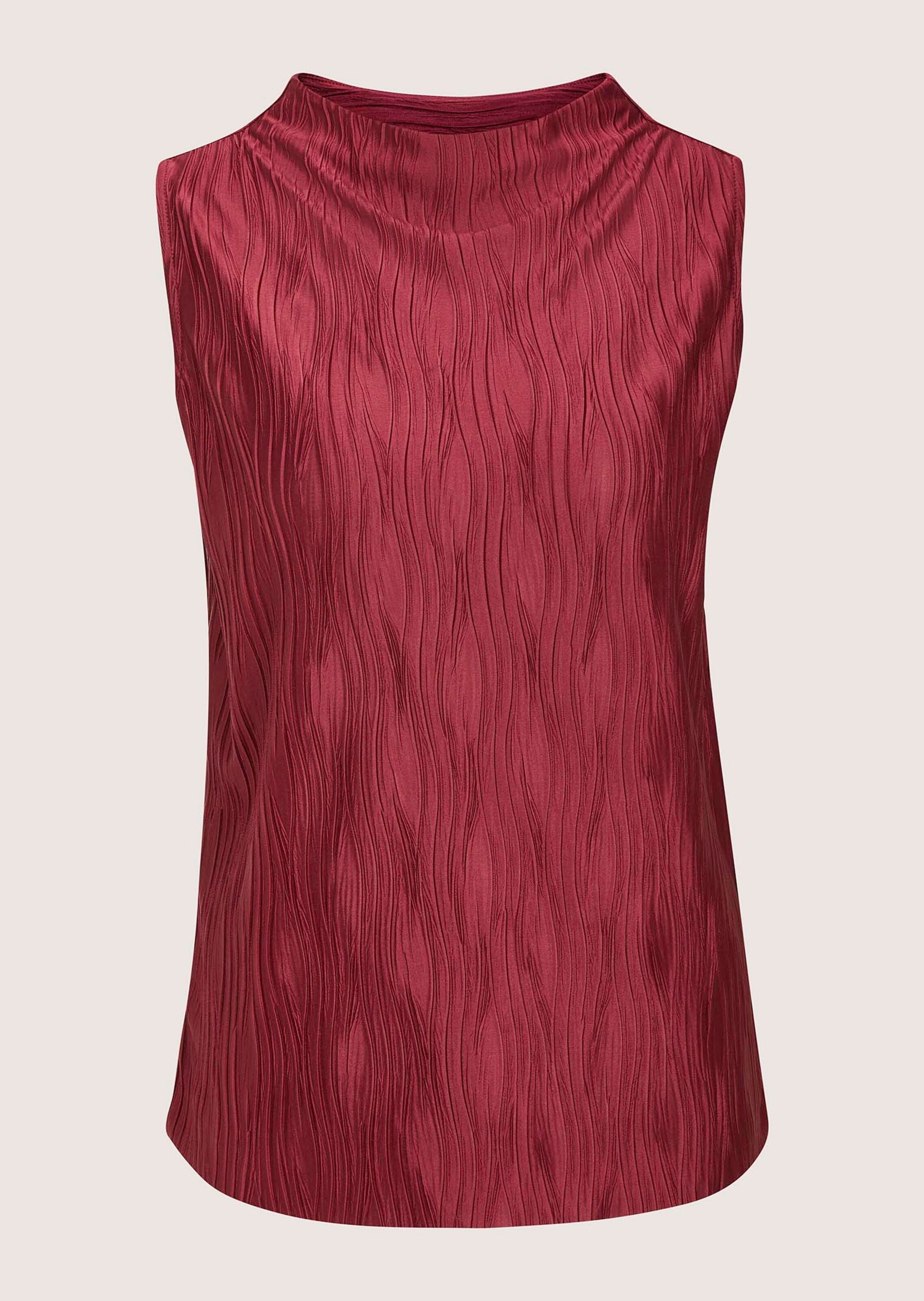 MADELEINE Kurzarmshirt »Shirt Kurzarm-Bluse mit Stehkragen, strukturiert« Offene Saumkante