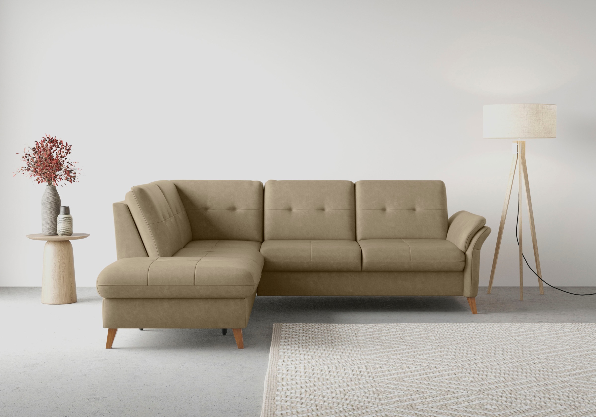 sit&more Ecksofa »Göteborg«, inkl. Sitztiefenverstellung, wahlweise mit Bettfunktion & Bettkasten