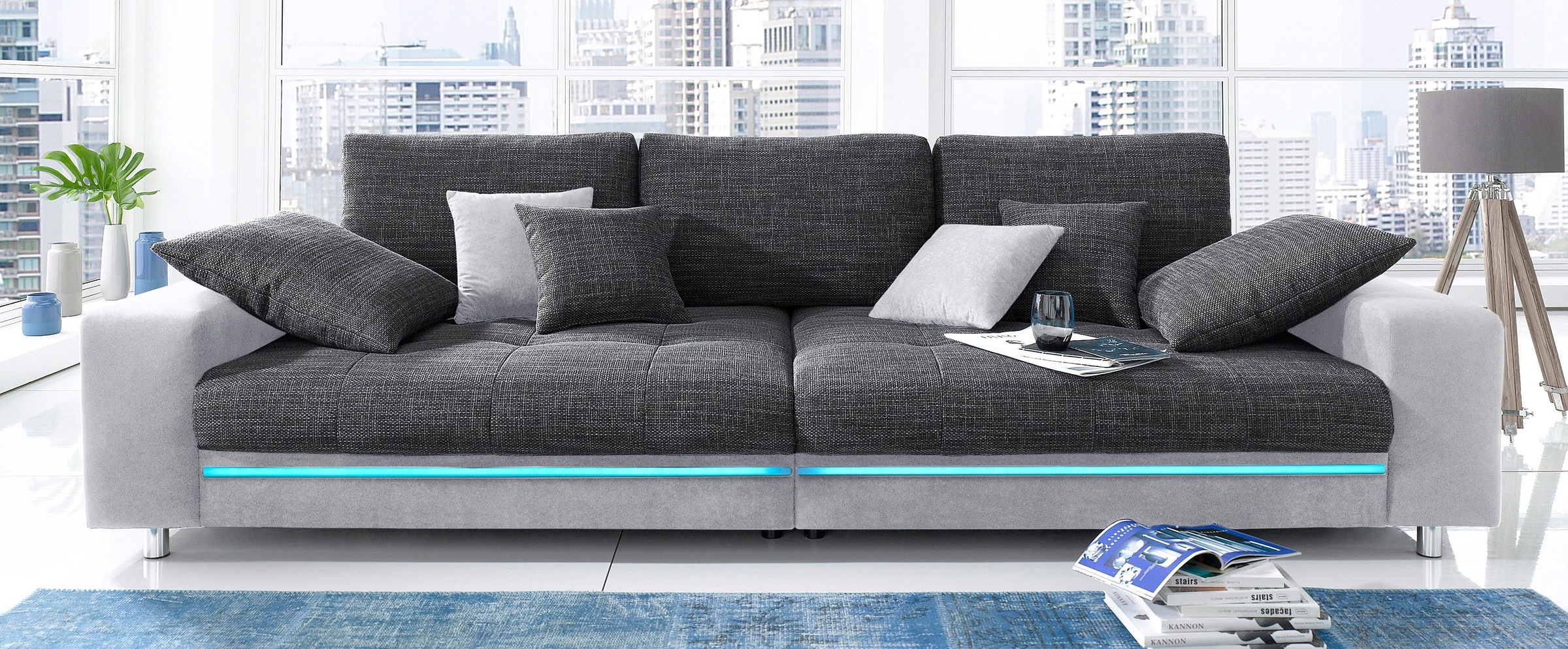 Mr. Couch Big-Sofa »Tobi«, mit BAUR (140kg wahlweise Kaltschaum RGB-Beleuchtung kaufen | und Belastung/Sitz)