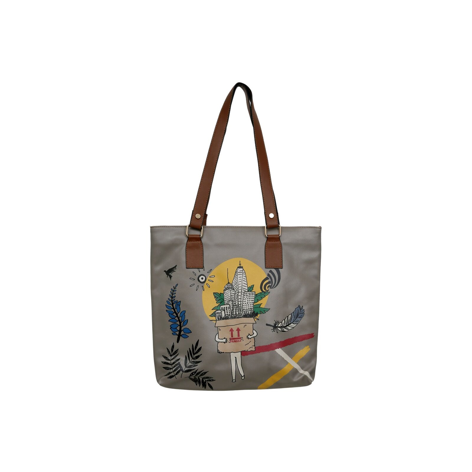 DOGO Umhängetasche »Multi Pocket Bag Fragile Damen Handtaschen (Fashion) / Neutral«, Vegan