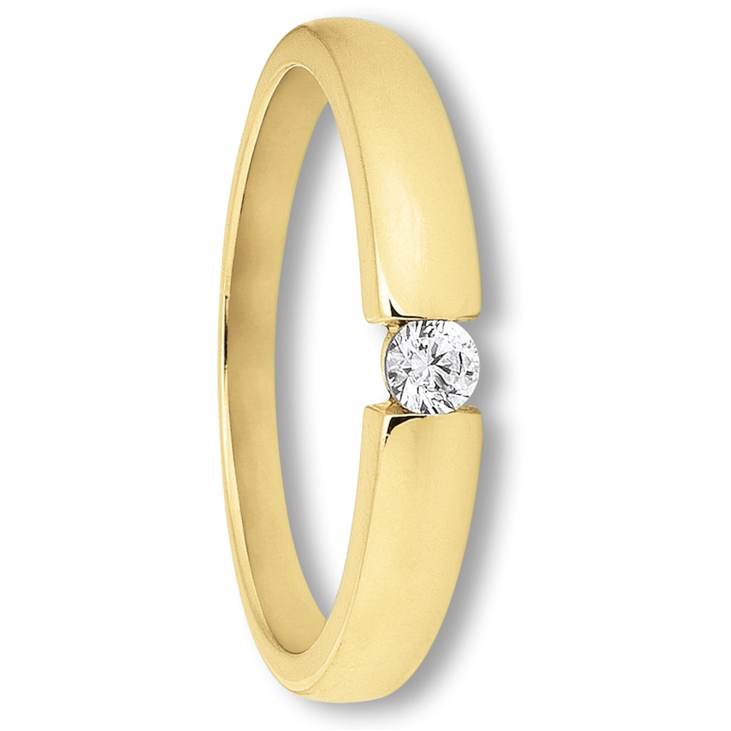 ONE ELEMENT Goldring »Zirkonia Ring aus 333 Gelbgold«