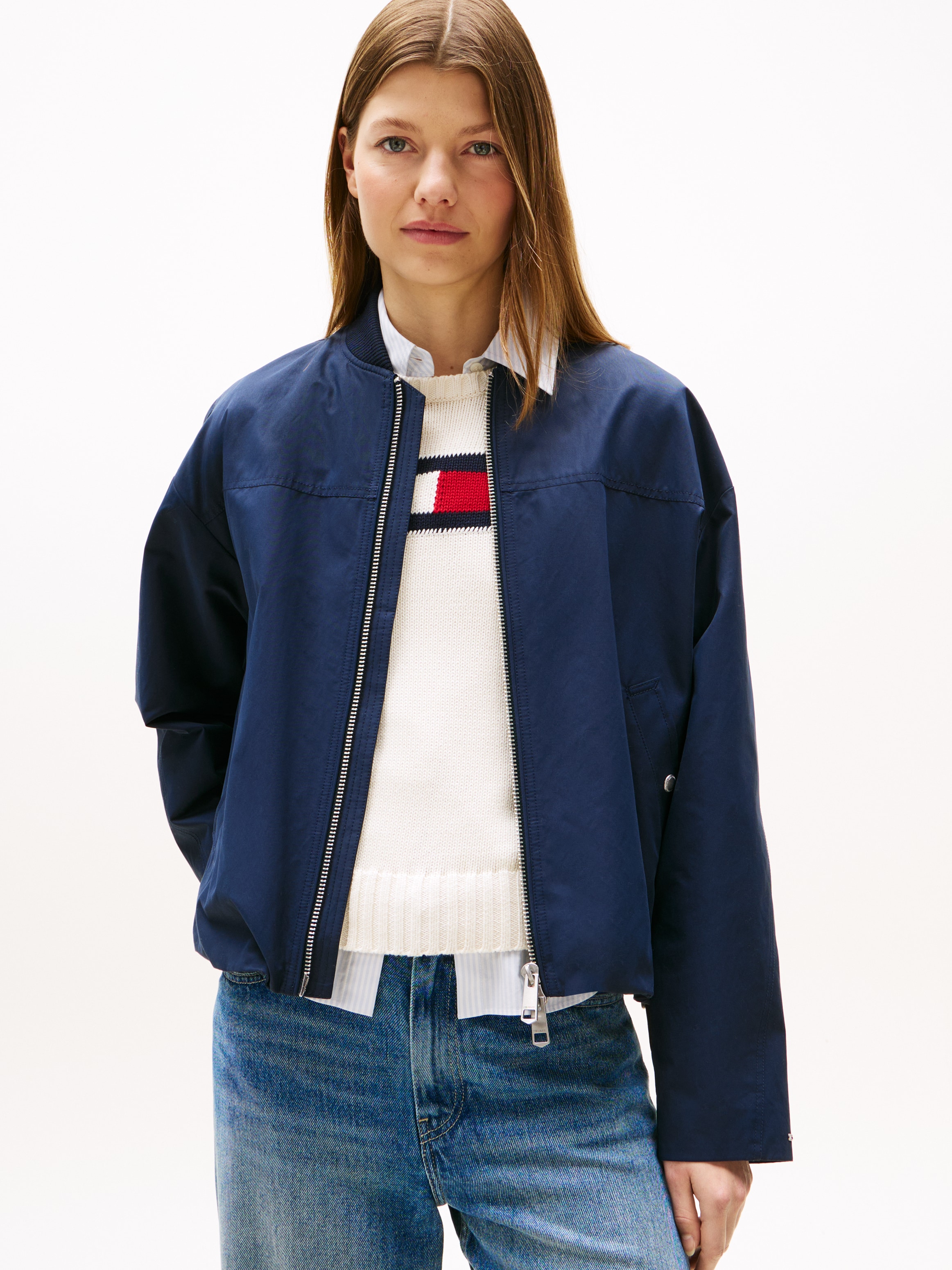 Tommy Hilfiger Bomberjacke "COTTON NYLON REG BOMBER", ohne Kapuze günstig online kaufen