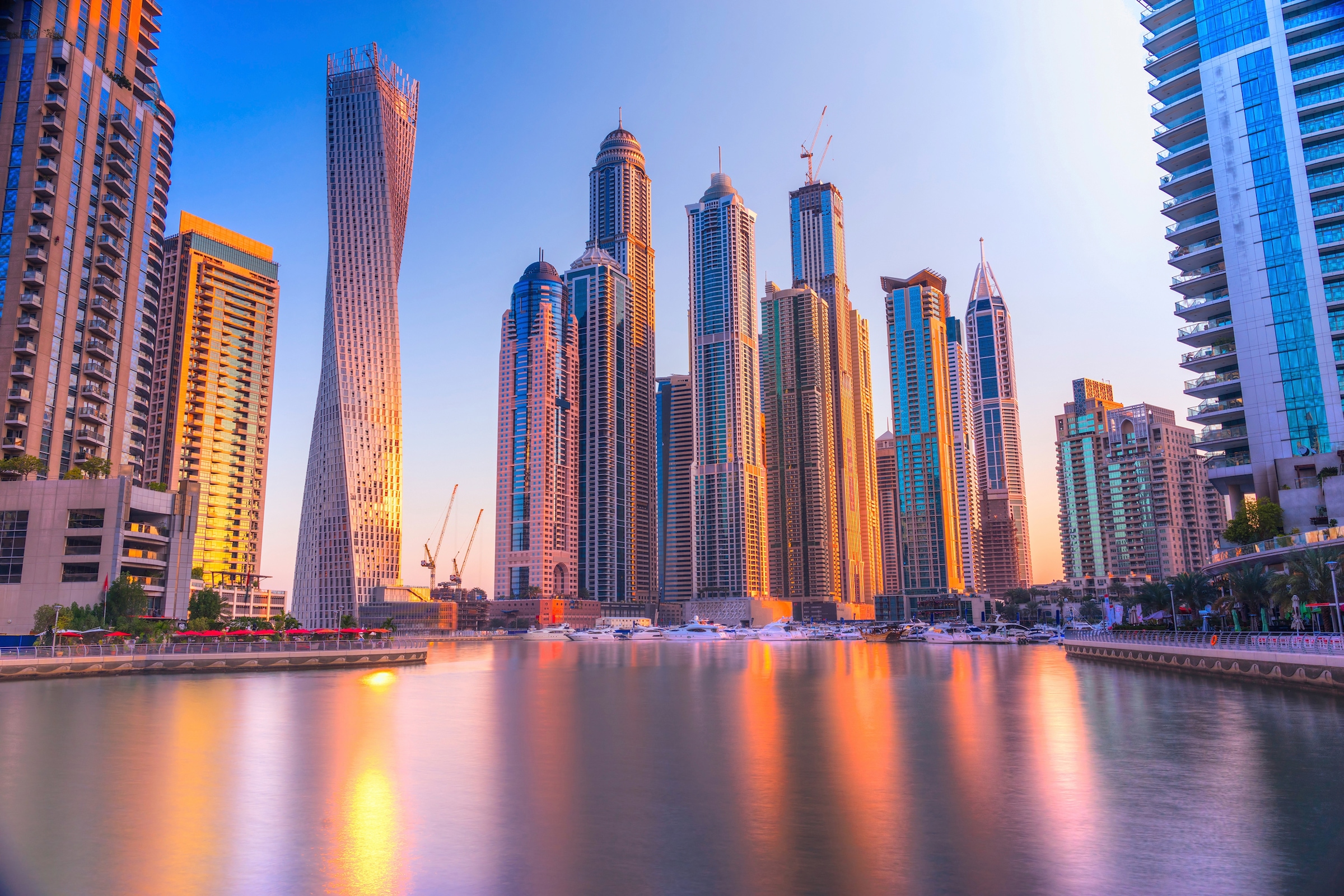 Papermoon Fototapete »DUBAI SKYLINE-MARINA EMIRAT CAYAN TOWER MEER KHALIFA«