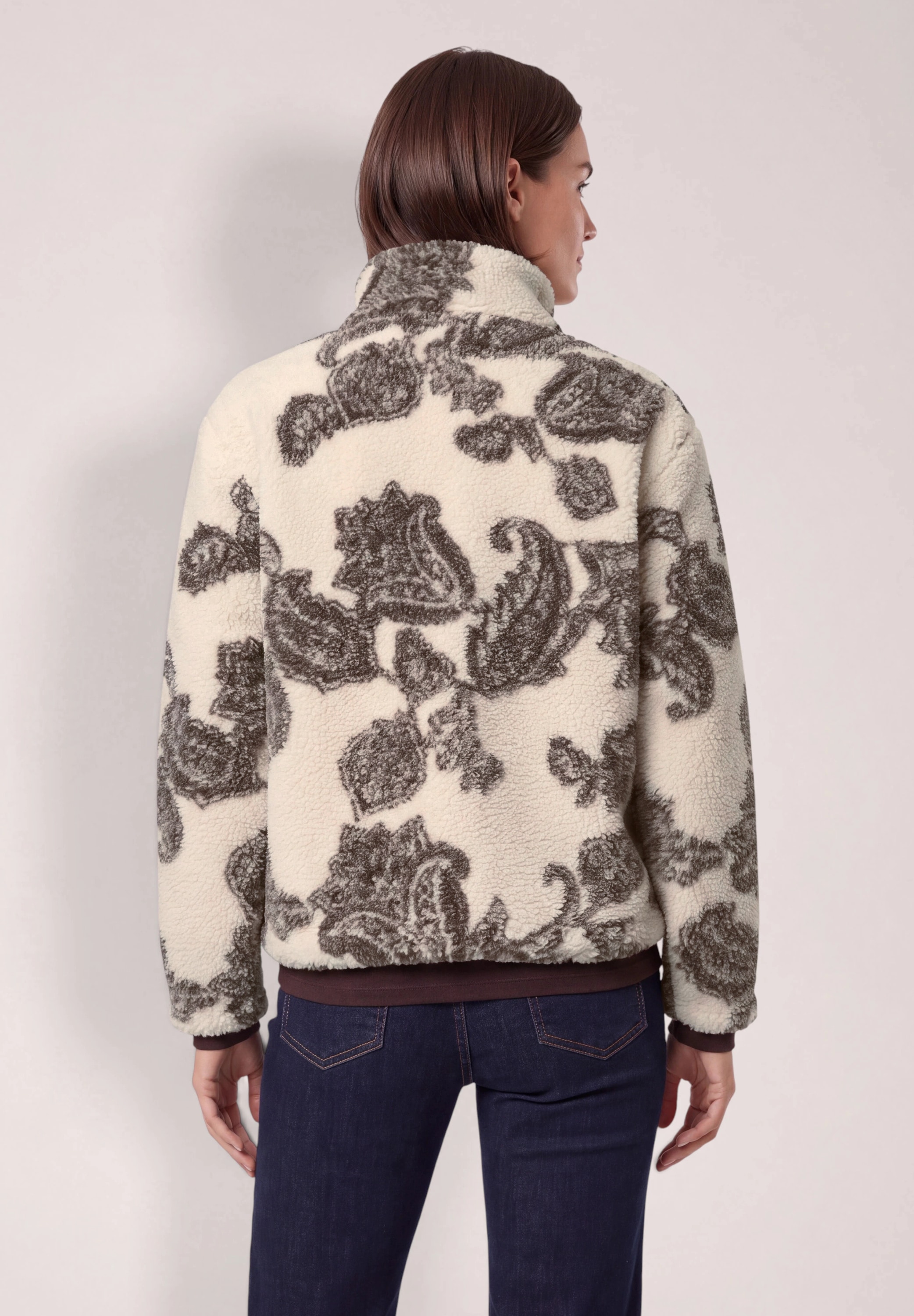 Cecil Fellimitatjacke ohne Kapuze mit Paisley Muster