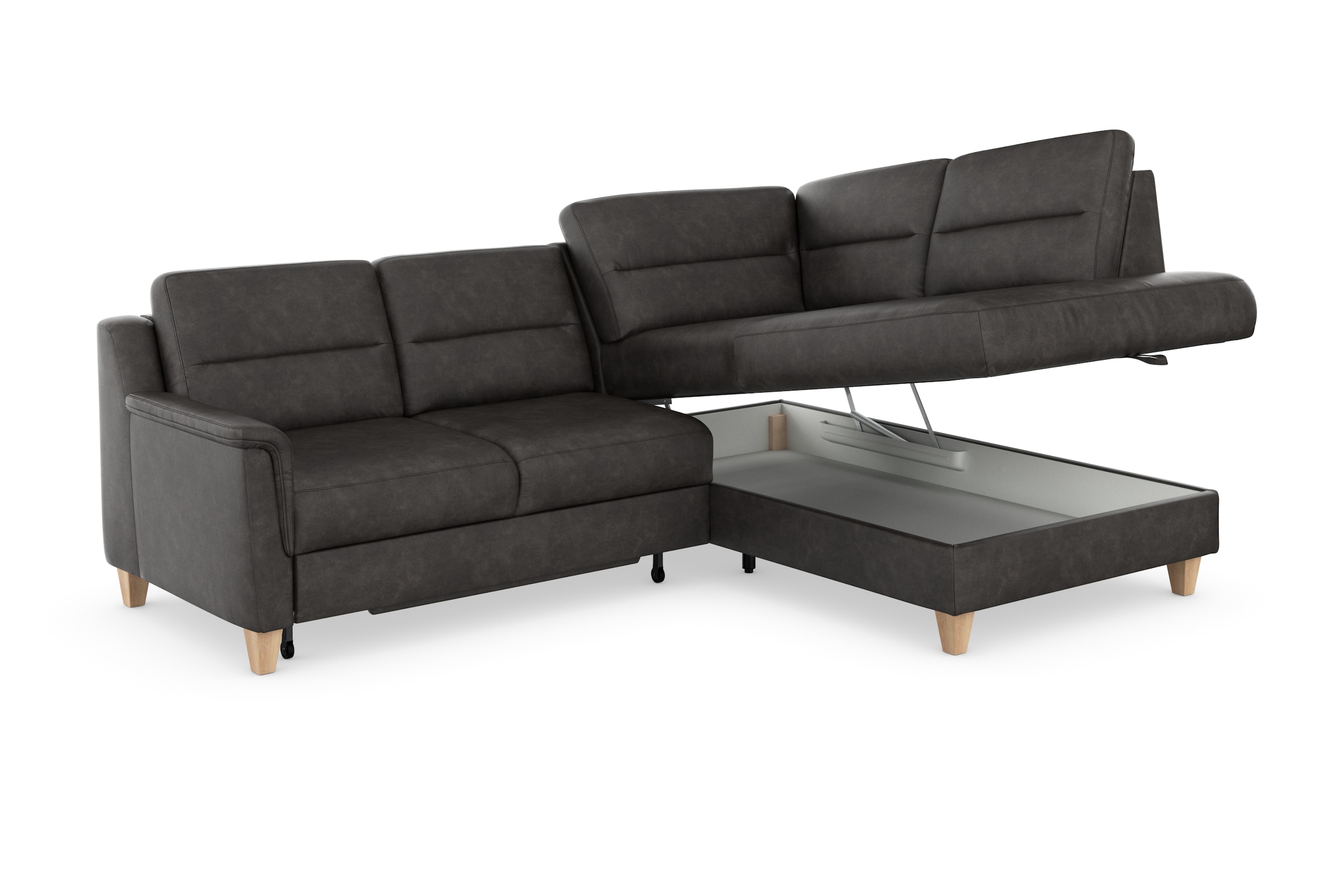sit&more Ecksofa »Farö L-Form«, inklusive Federkern, wahlweise mit Bettfunktion und Bettkasten