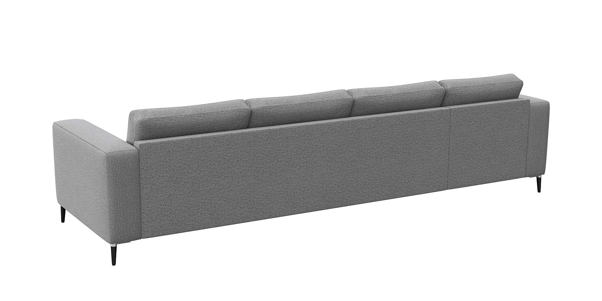 FLEXLUX Ecksofa »Fiore, L-Form«, breite Armlehnen, Kaltschaum, Füße Alu+schwarz