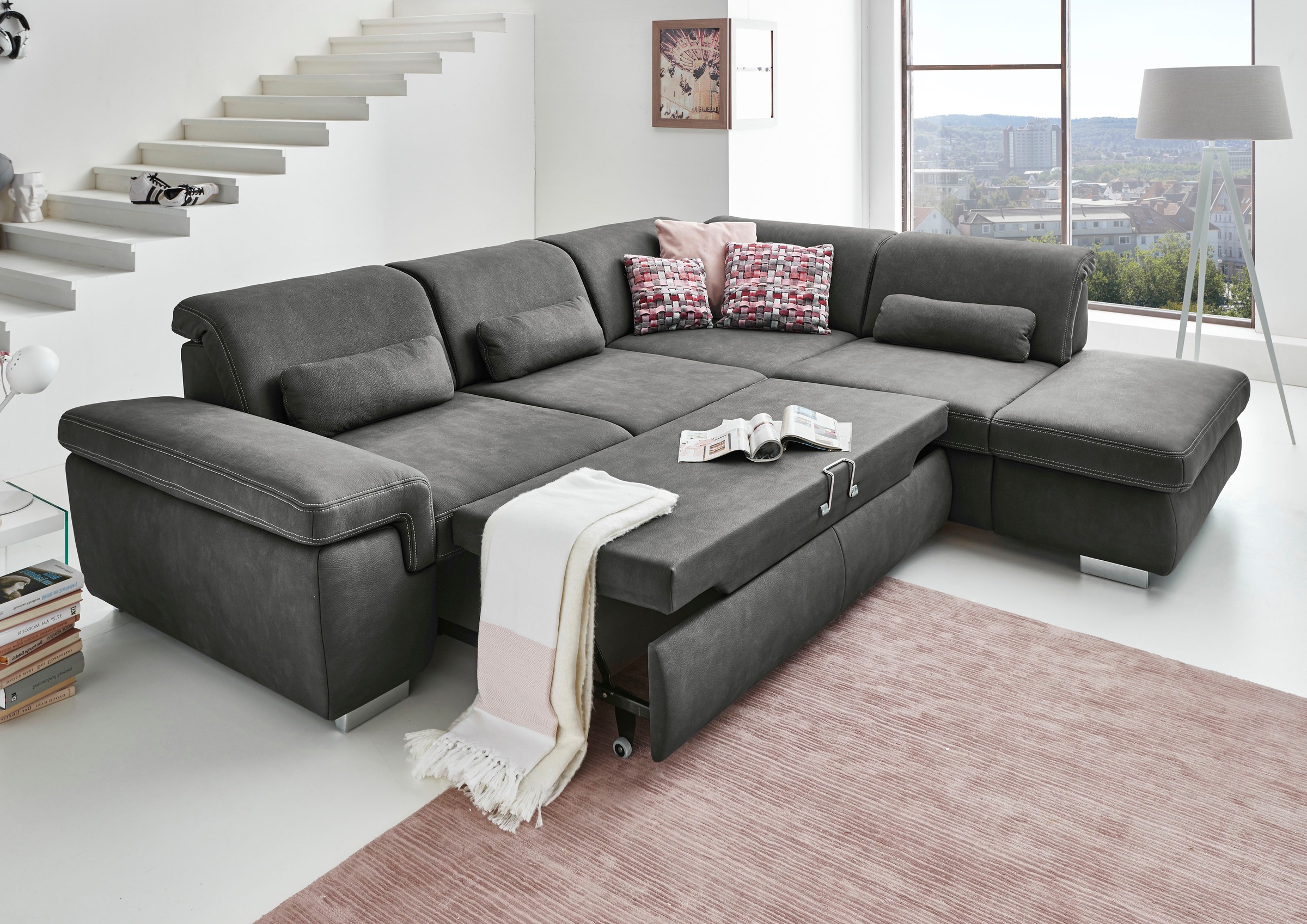 Die PlanBar Ecksofa »MP-IN17041 L-Form«, Sitztiefenverstellung, optional mit Kopfteilverstellung & Bettfunktion