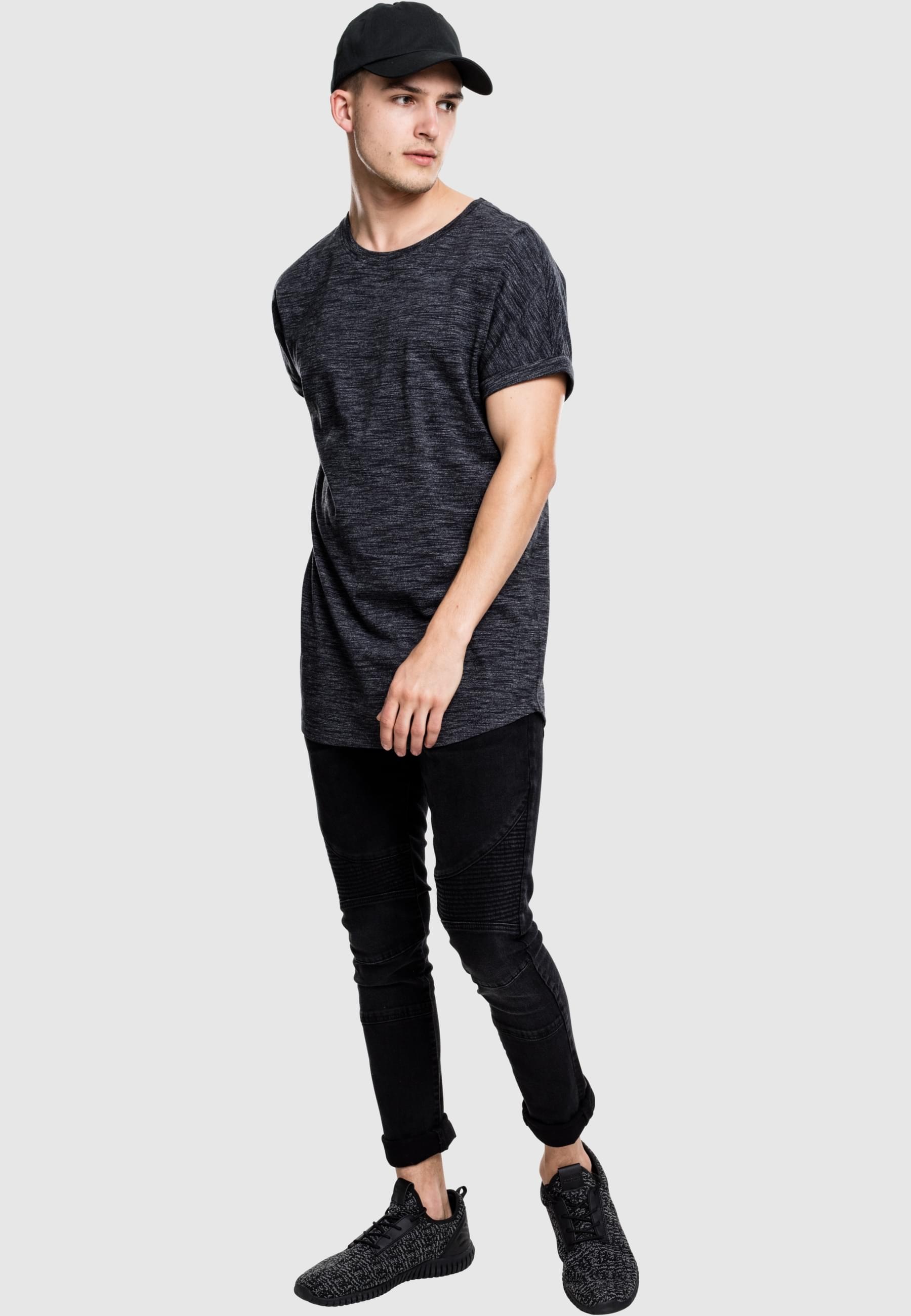URBAN CLASSICS T-Shirt »Urban Classics Herren Long Space Dye Turn Up Tee«, (1 tlg.)