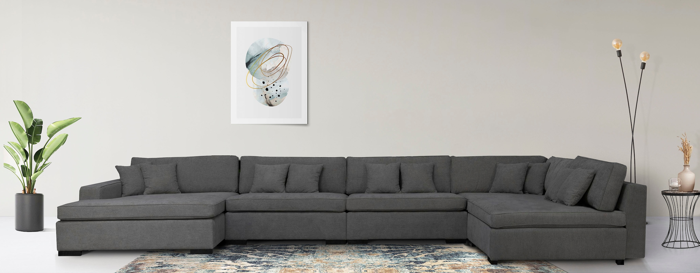 Home affaire Wohnlandschaft "Skara U-Form", Lounge-Sofa mit Federkernpolste günstig online kaufen