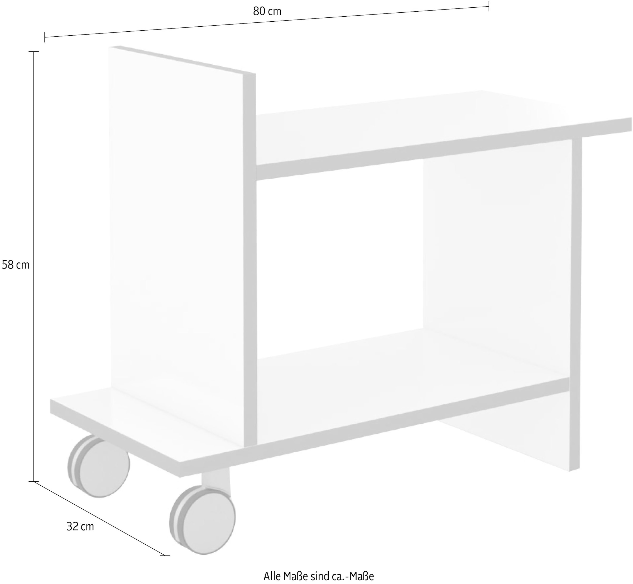 Tojo Rollwagen »Tojo-freund«, mit Rollen, aus beschichtetem MDF, Breite 80 cm