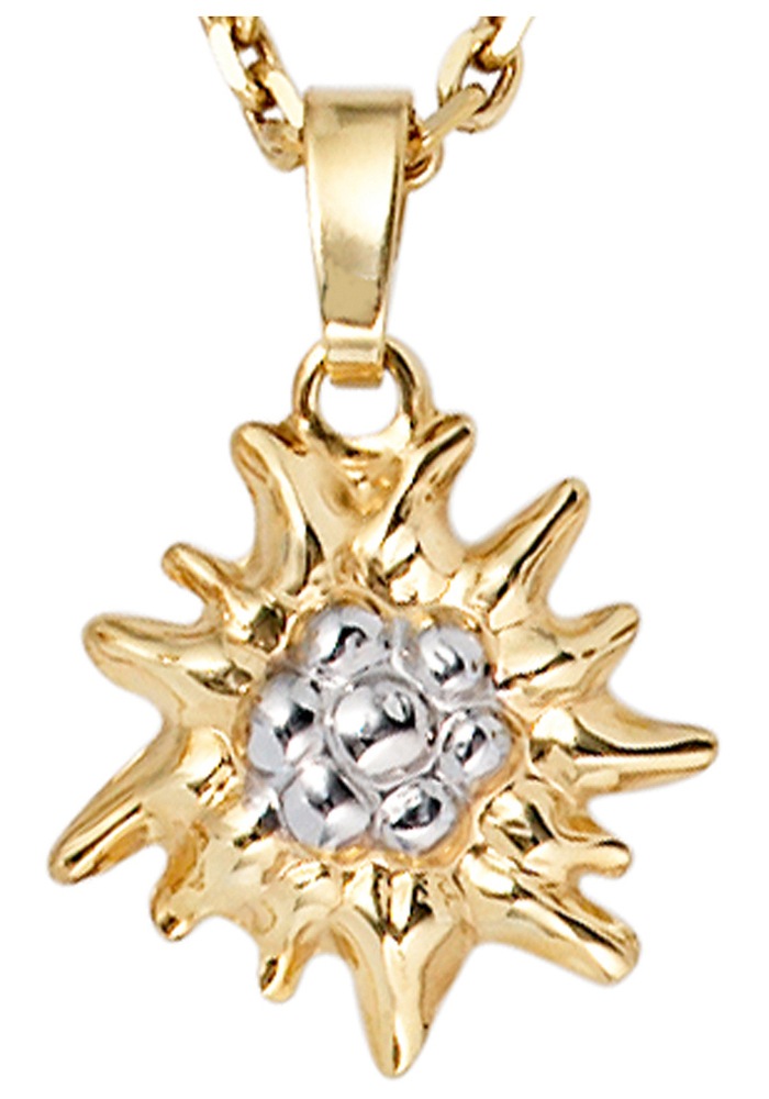 JOBO Kettenanhänger »Anhänger Edelweiß«, 333 Gold bicolor