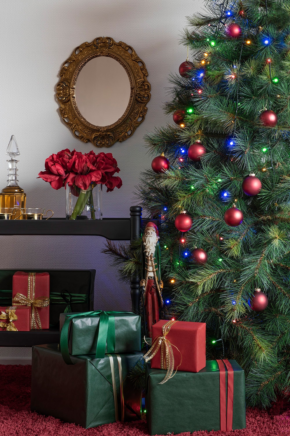 KONSTSMIDE LED-Baummantel »Weihnachtsdeko, Christbaumschmuck« Ring Ø 8, 5 Stränge à 40 multicolour Dioden, gefrostet, vormontiert