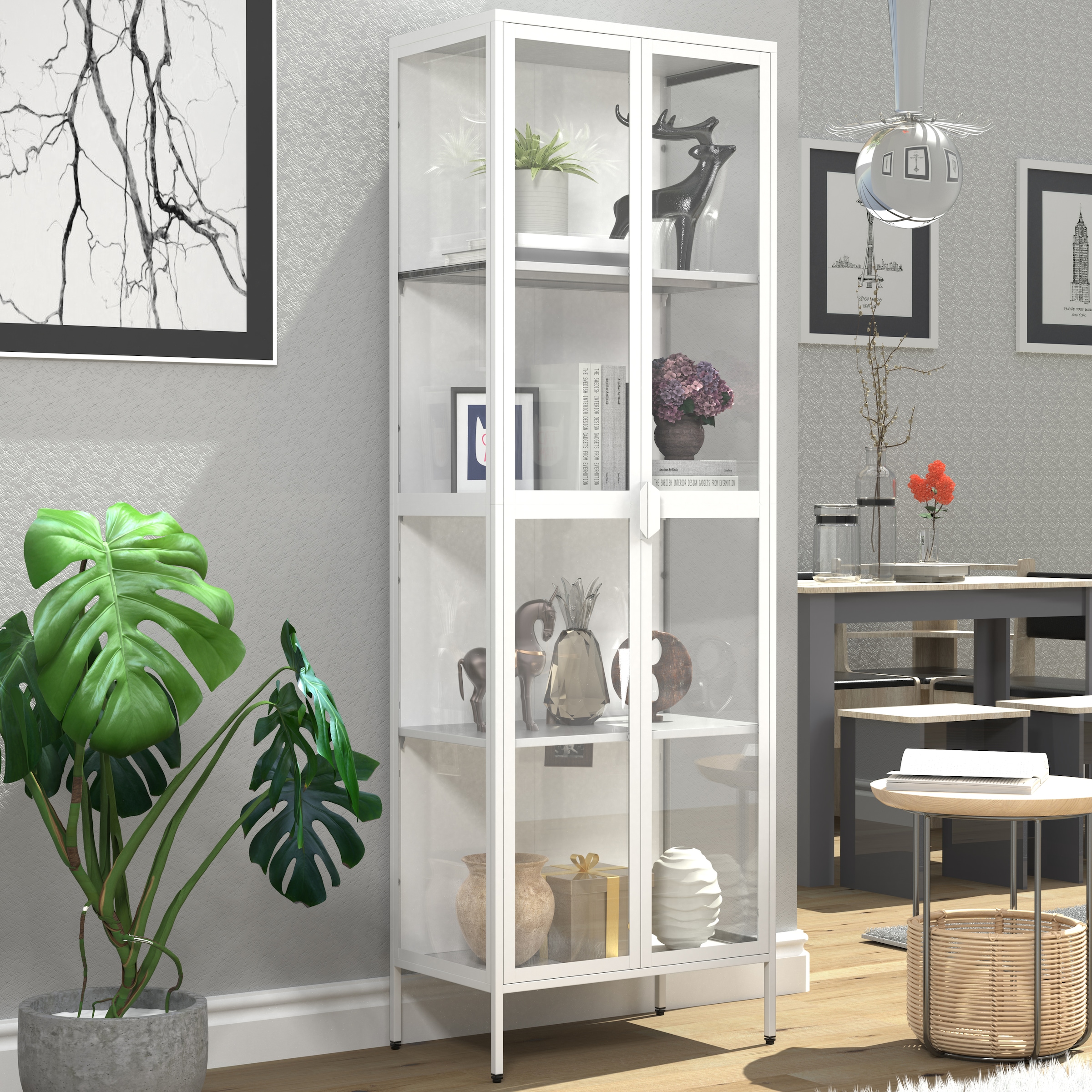 VCM Standvitrine »Stahl Standvitrine Vitrine Schaukasten Floka XXL« 1 Stk. tlg.