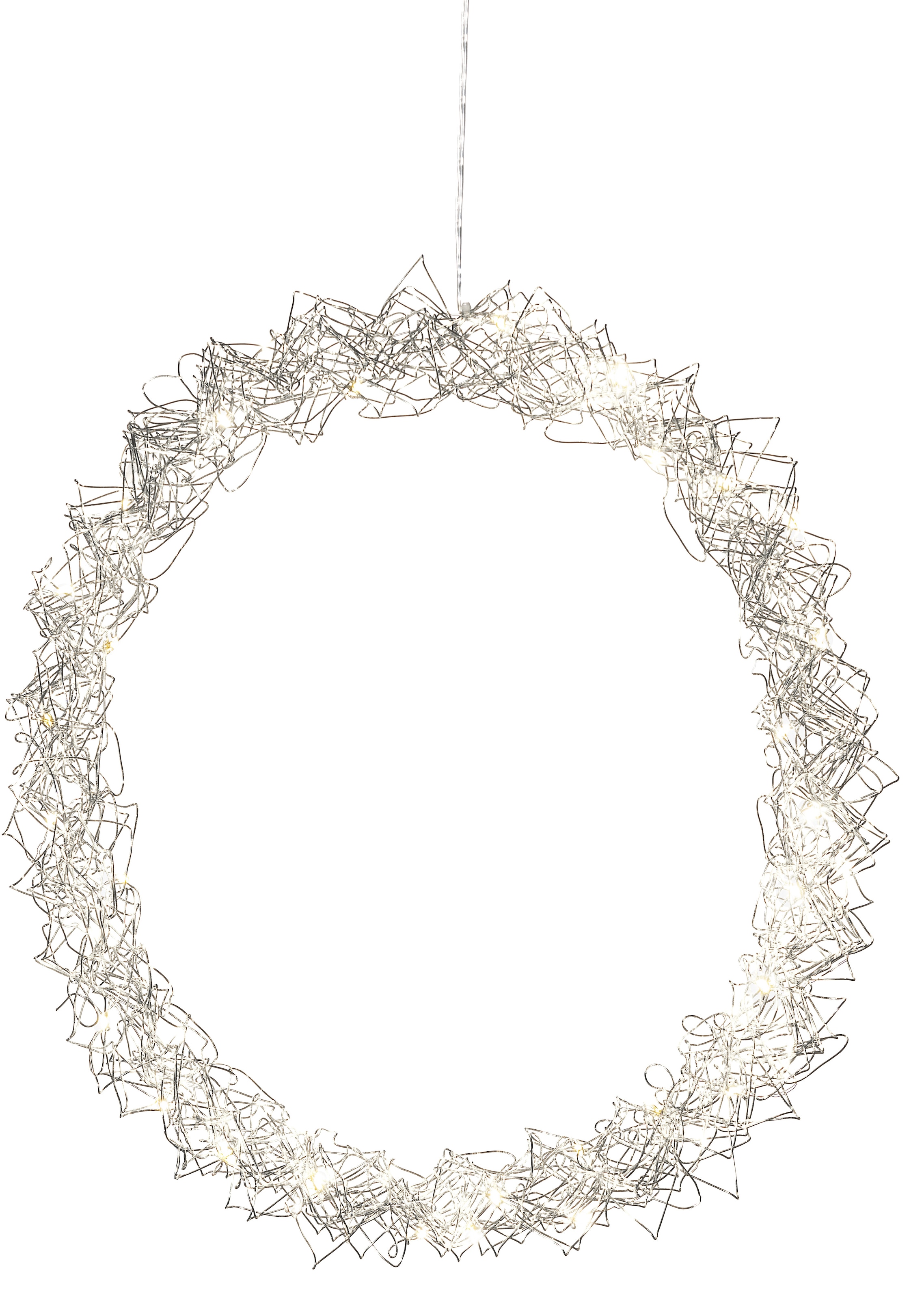 KONSTSMIDE LED Dekolicht "Metallkranz, Weihnachtsdeko", silberfarben, 40 warm weiße Dioden